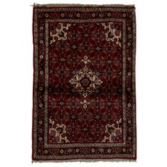  Traditional Handwoven Luxury Wool Semi Antique Persian Red / Ivory