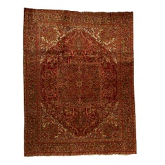  Traditional Handwoven Luxury Wool Semi Vintage Persian Red / Ivory