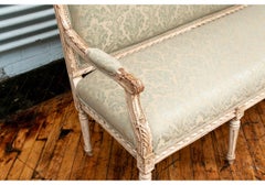 Semi Antique French Carved and Painted Sofa