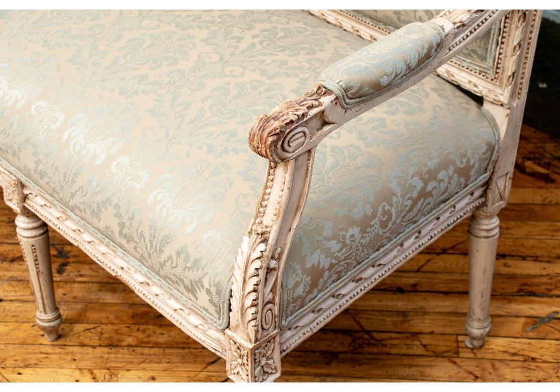 Semi Antique French Carved and Painted Sofa 2