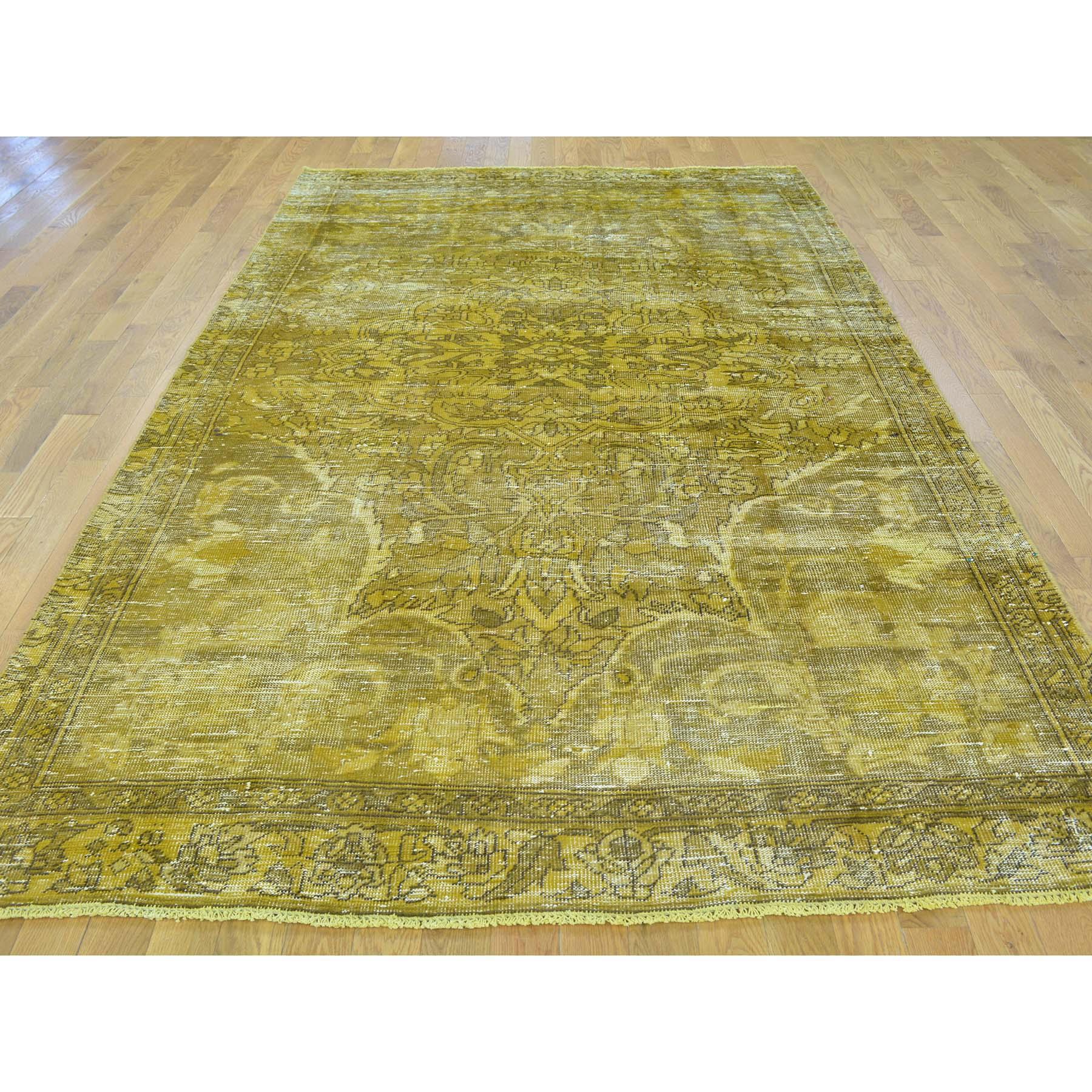 This is a truly genuine one-of-a-kind semi antique hand knotted Persian Bakhtiari overdyed vintage rug. It has been knotted for months and months in the centuries-old Persian weaving craftsmanship techniques by expert artisans.

 Primary materials: