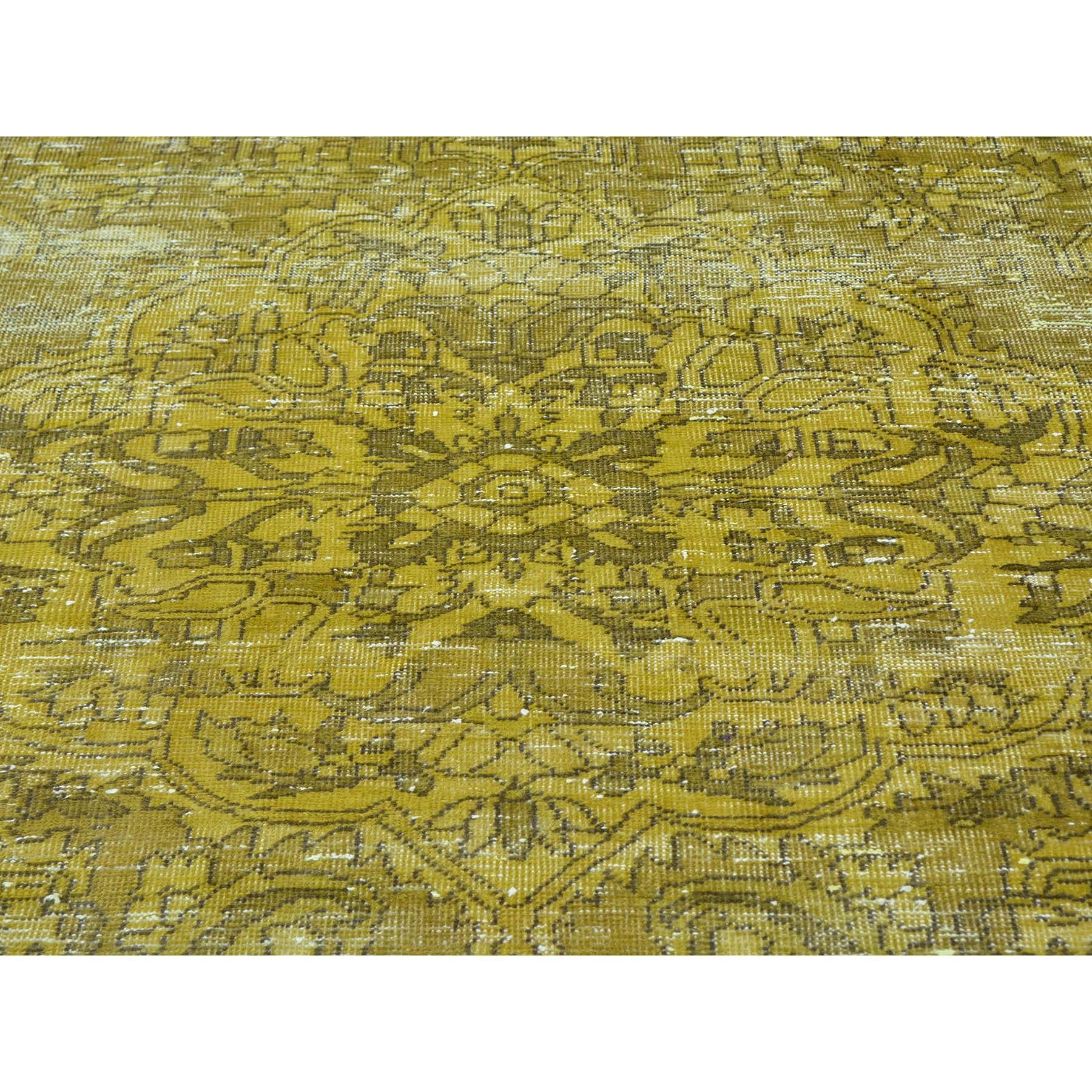 Hand-Knotted Semi Antique Hand Knotted Persian Bakhtiari Overdyed Vintage Rug