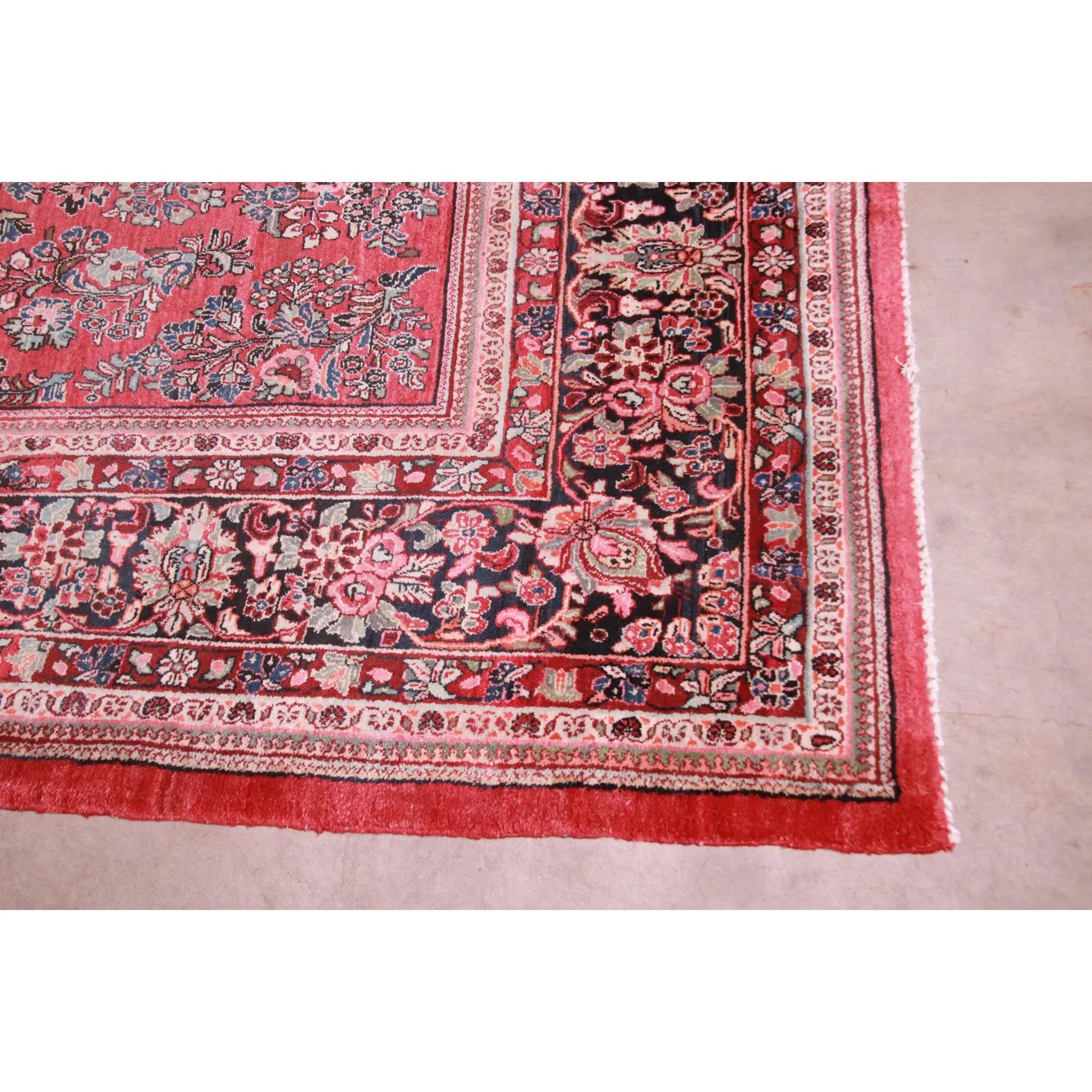 Tappeto persiano Sarouk semi-antico annodato a mano, circa 1940 in vendita 5