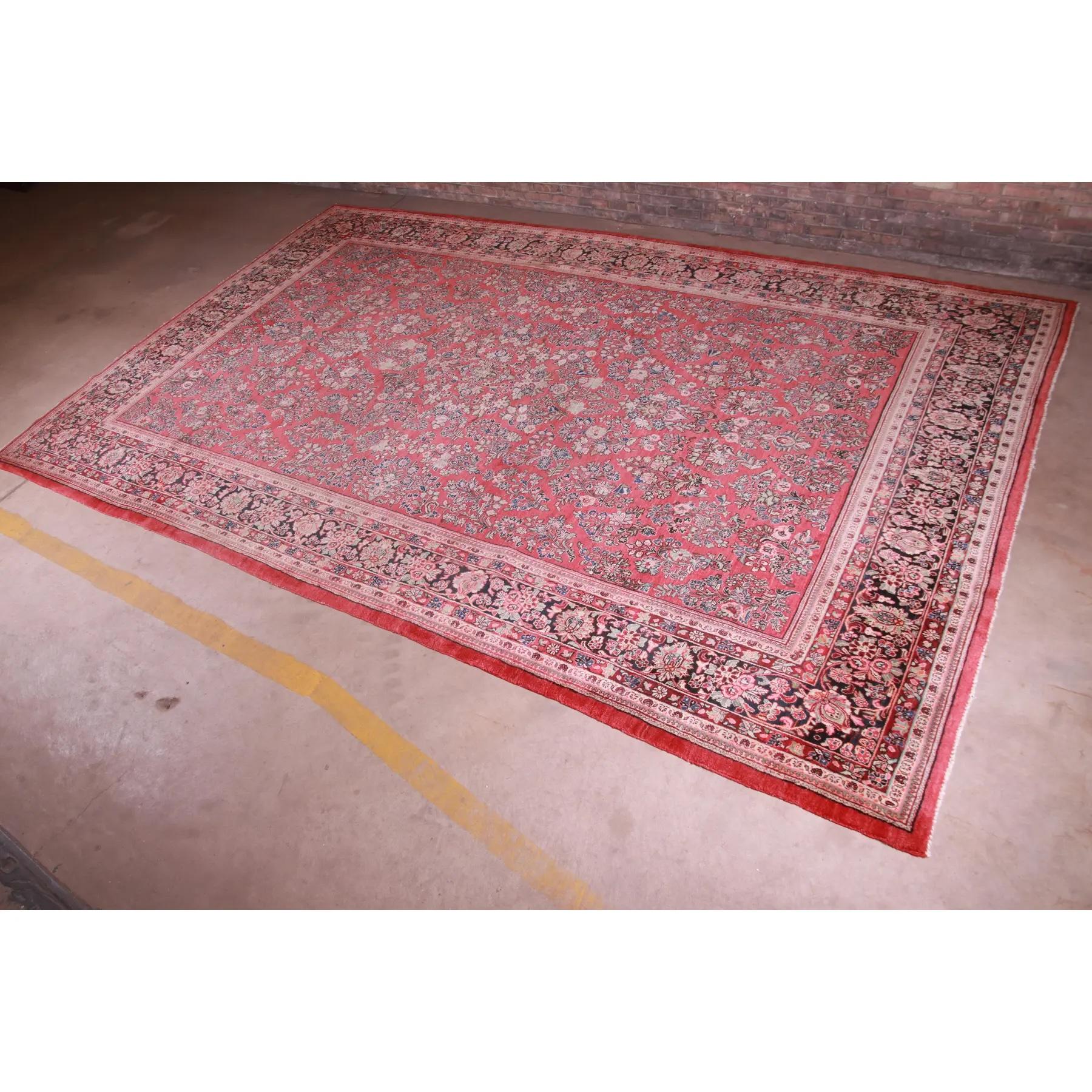 Sarouk Farahan Tappeto persiano Sarouk semi-antico annodato a mano, circa 1940 in vendita