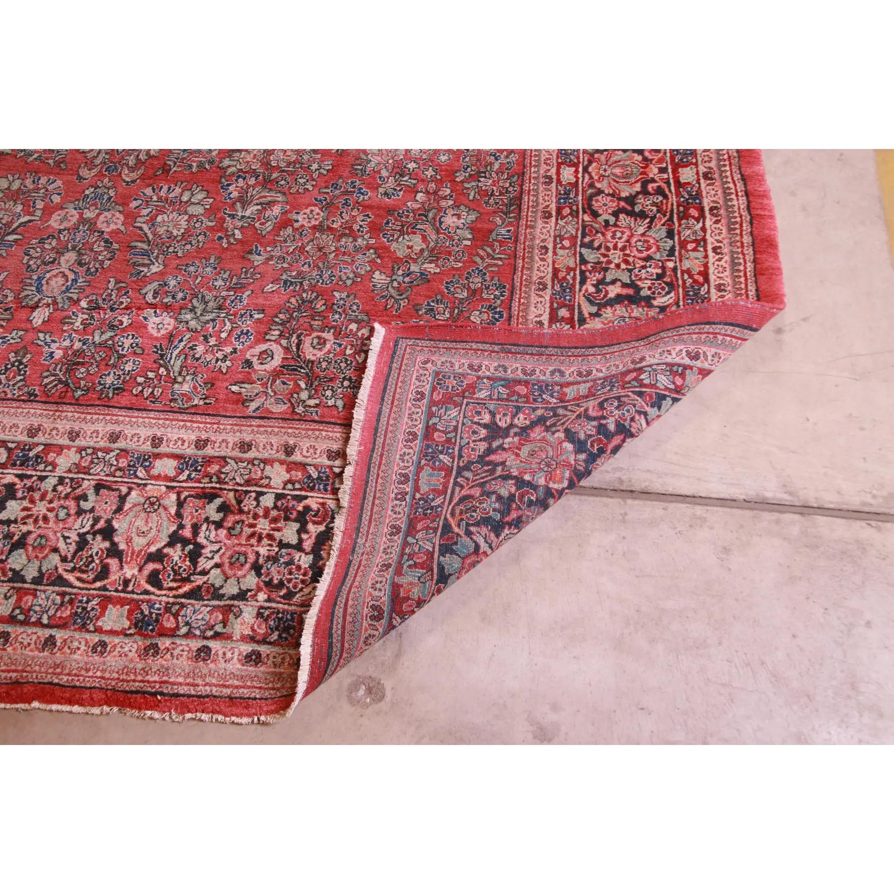 Tappeto persiano Sarouk semi-antico annodato a mano, circa 1940 in vendita 2