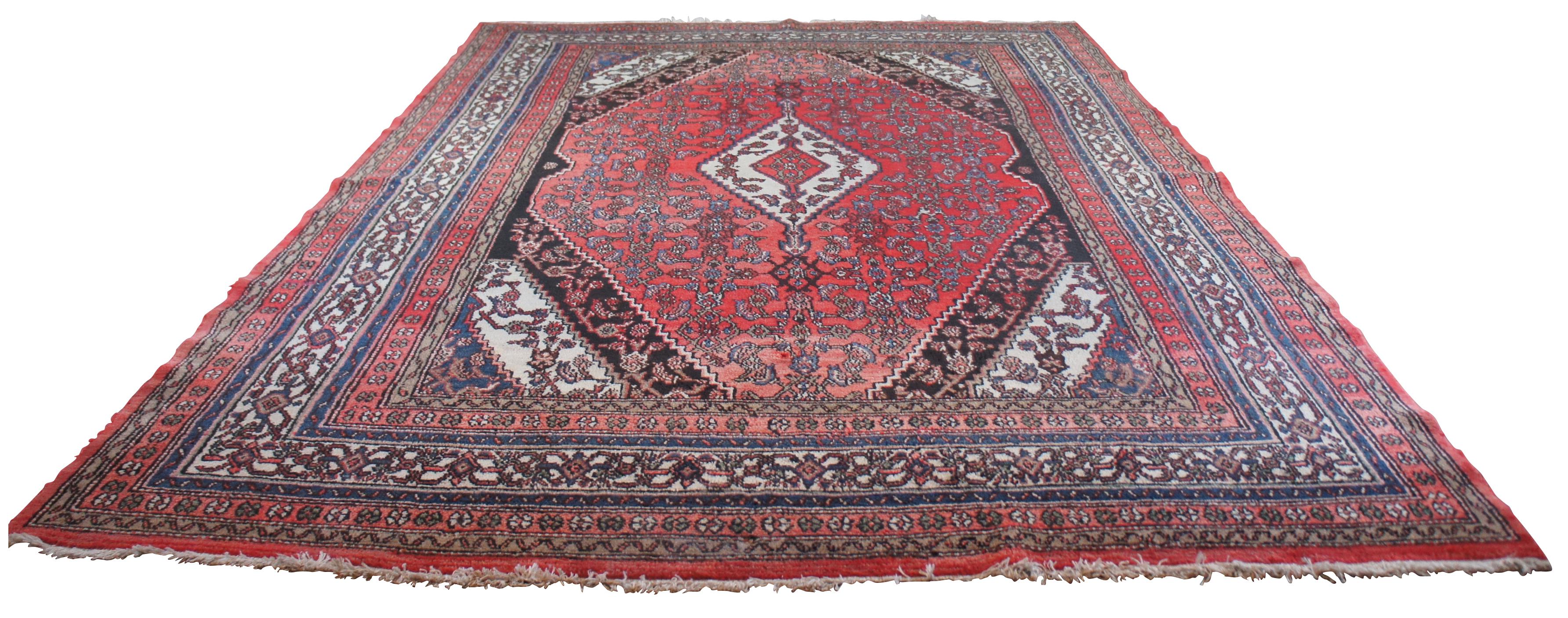 Semi Antique Hand Knotted Persian Tabriz Medallion Area Rug Carpet In Good Condition In Dayton, OH