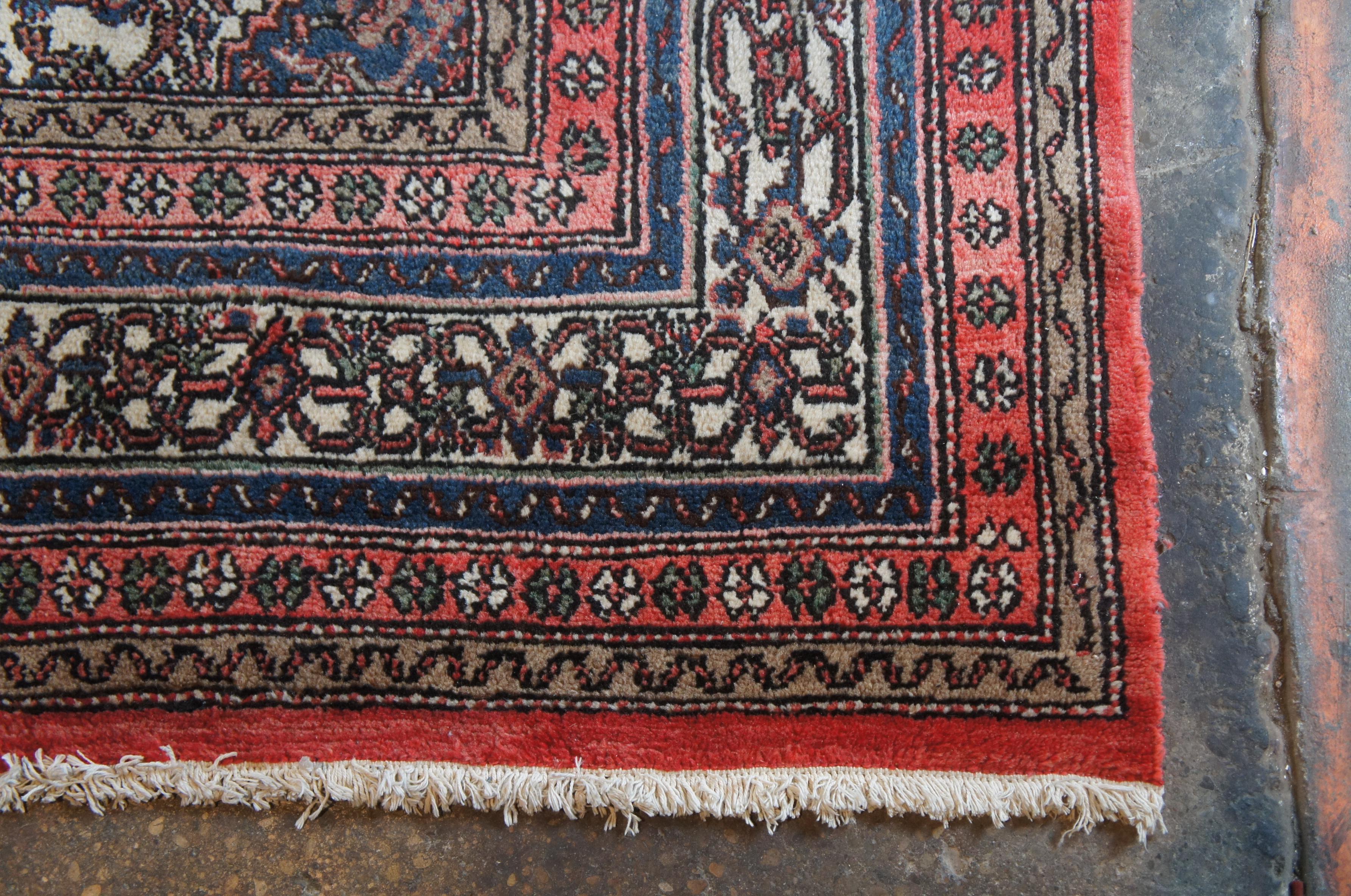 20th Century Semi Antique Hand Knotted Persian Tabriz Medallion Area Rug Carpet