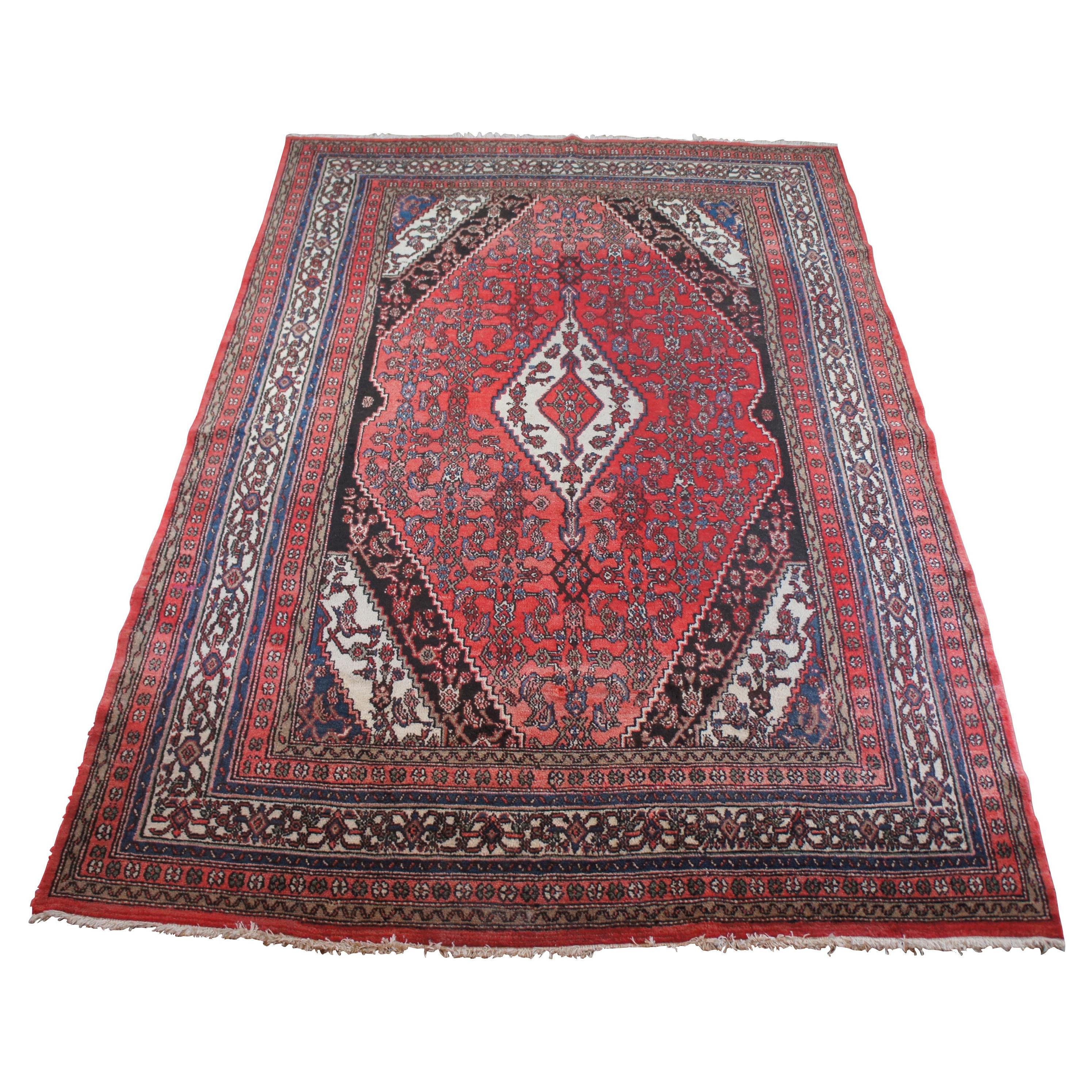 Semi Antique Hand Knotted Persian Tabriz Medallion Area Rug Carpet