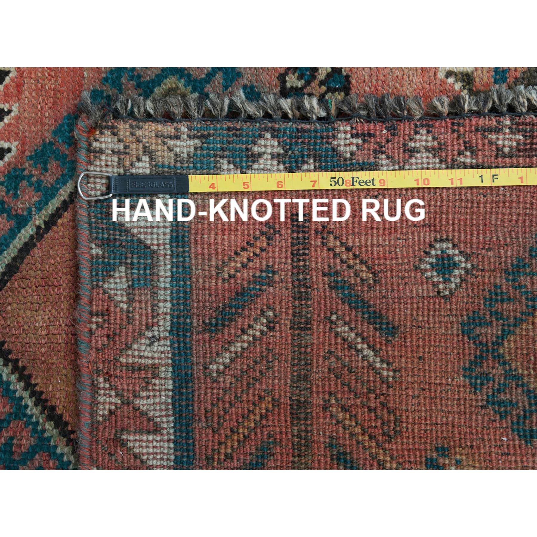 Semi Antique Handmade Persian Shiraz Distressed Wool Gallery Size Runner Rug 1