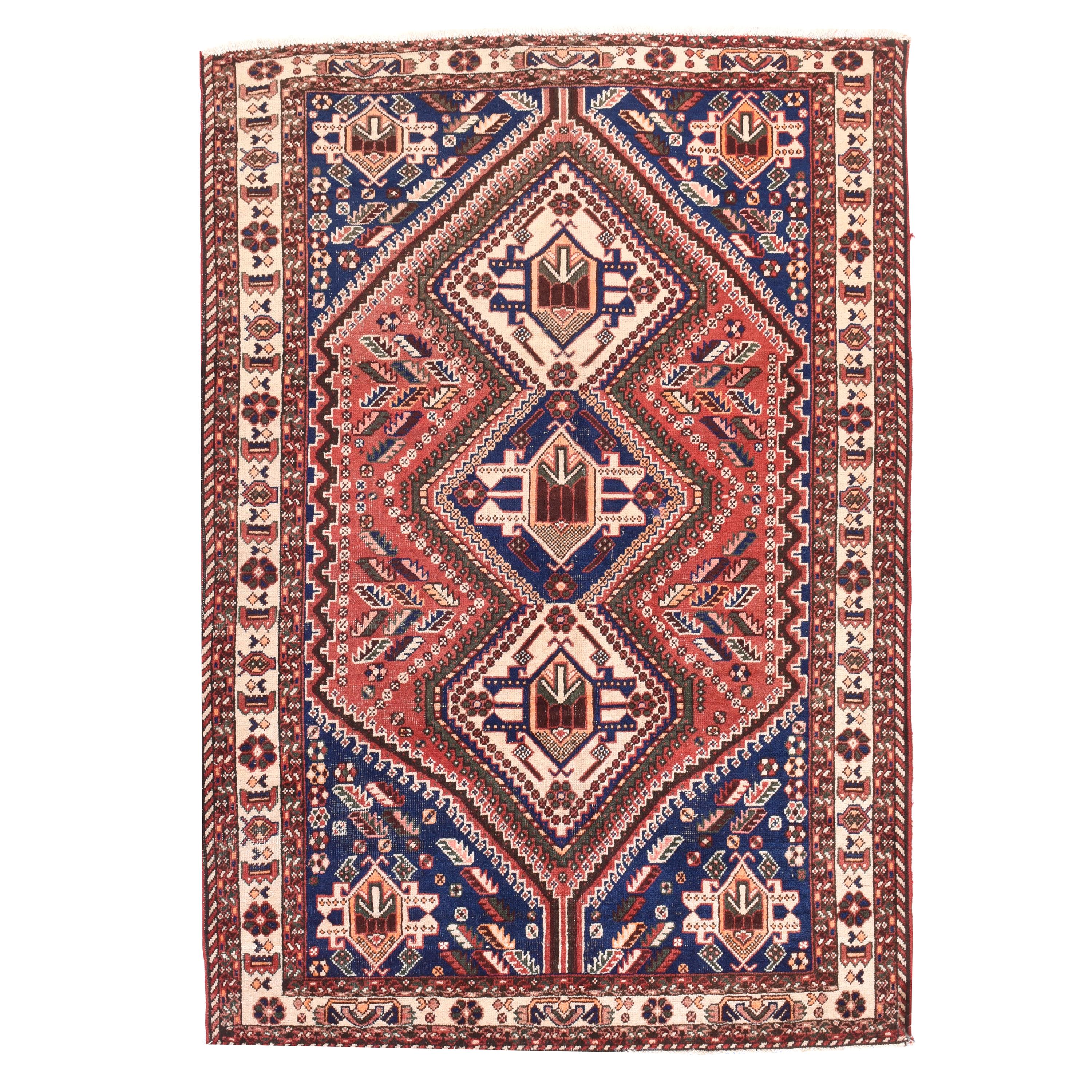 Vintage Persian Qashqai Lion Carpet at 1stDibs