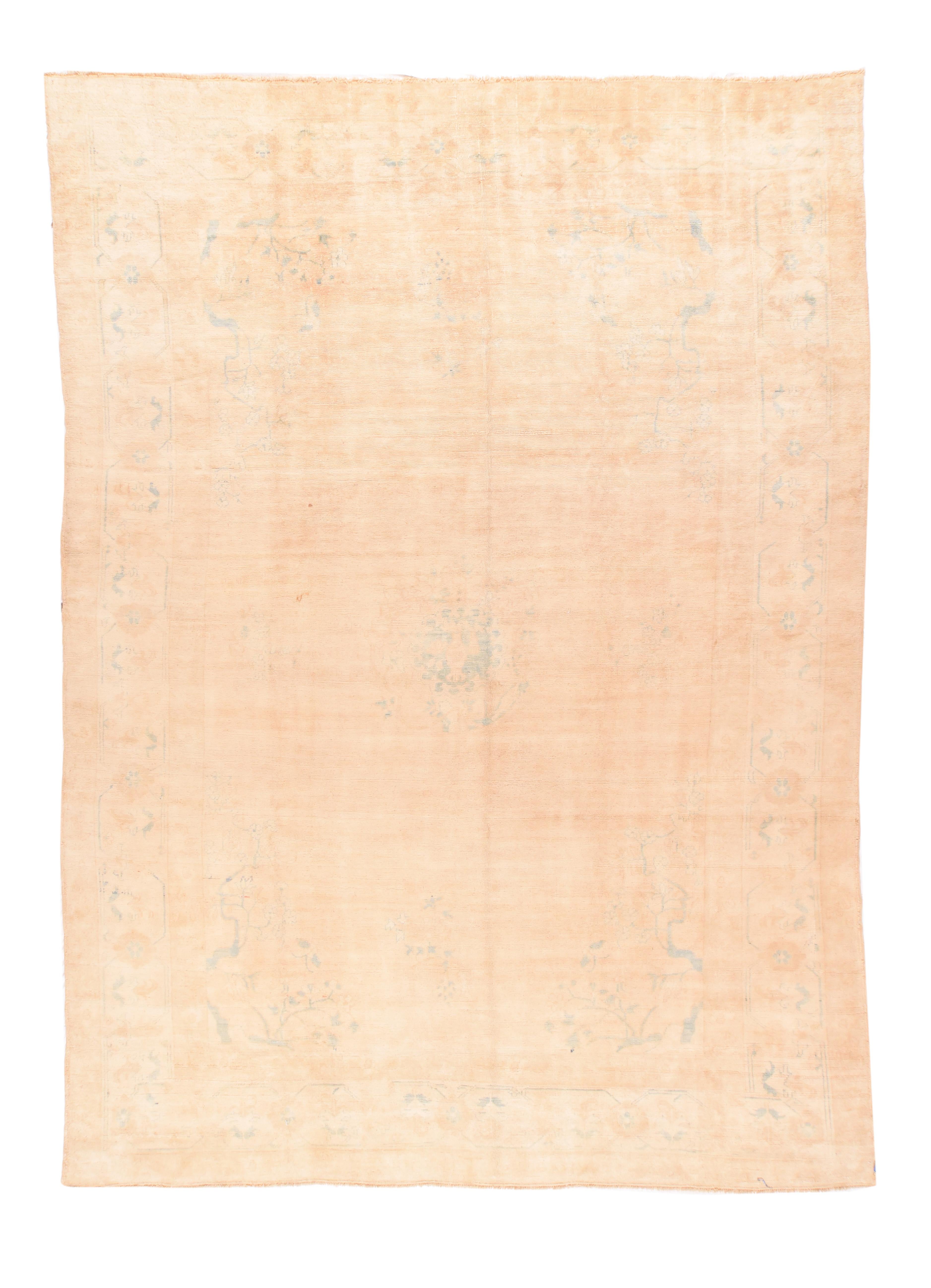 Tapis turc semi-ancien Oushak 9'0'' x 12'2'' Excellent état - En vente à New York, NY