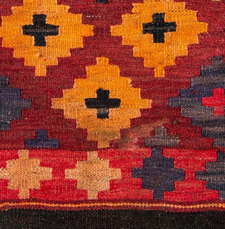 Semi-Antique Kilim Wool Rug, 3' x 2' In Good Condition For Sale In New York, NY