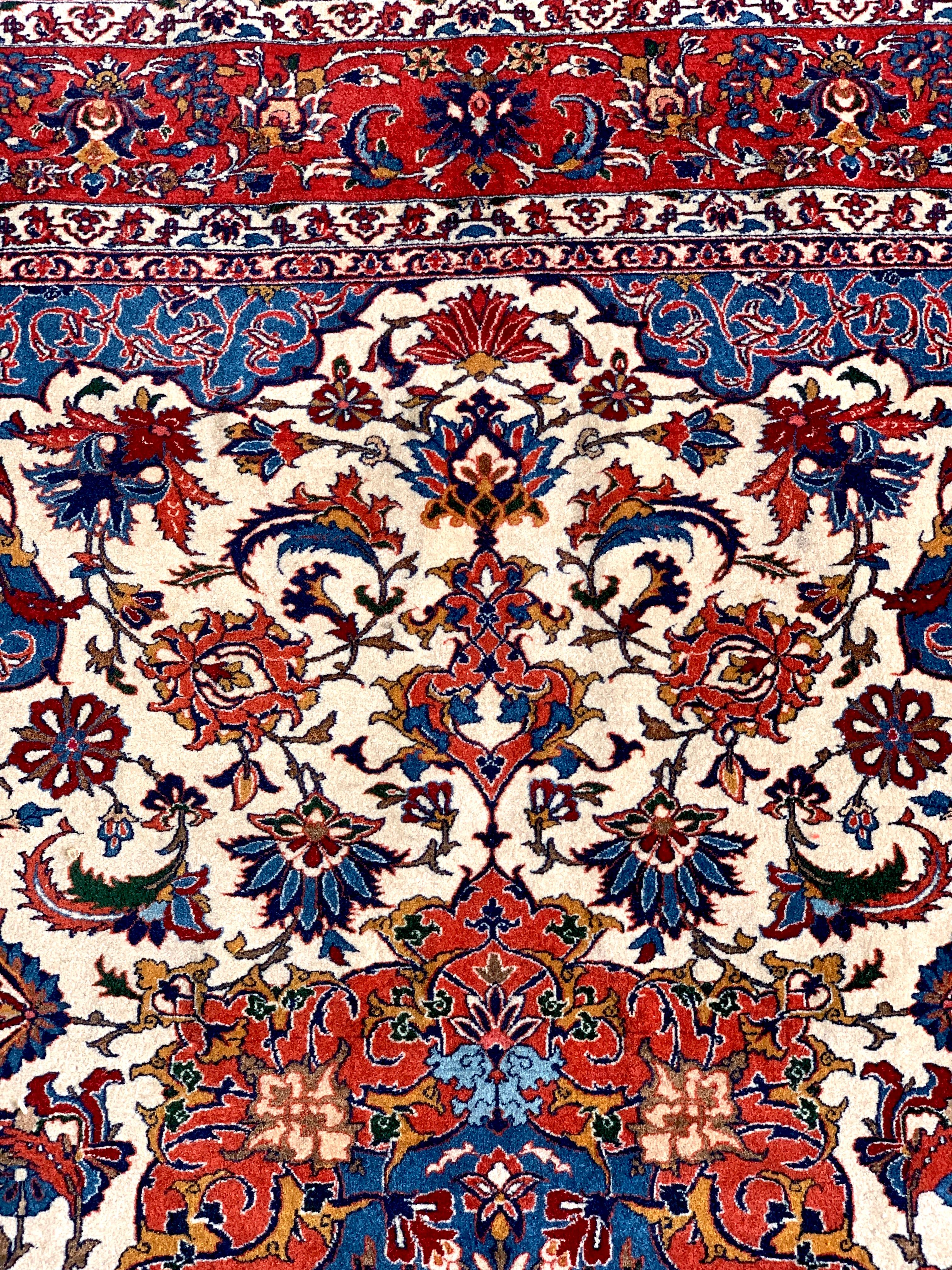 Wool Semi Antique Kirman Rug For Sale