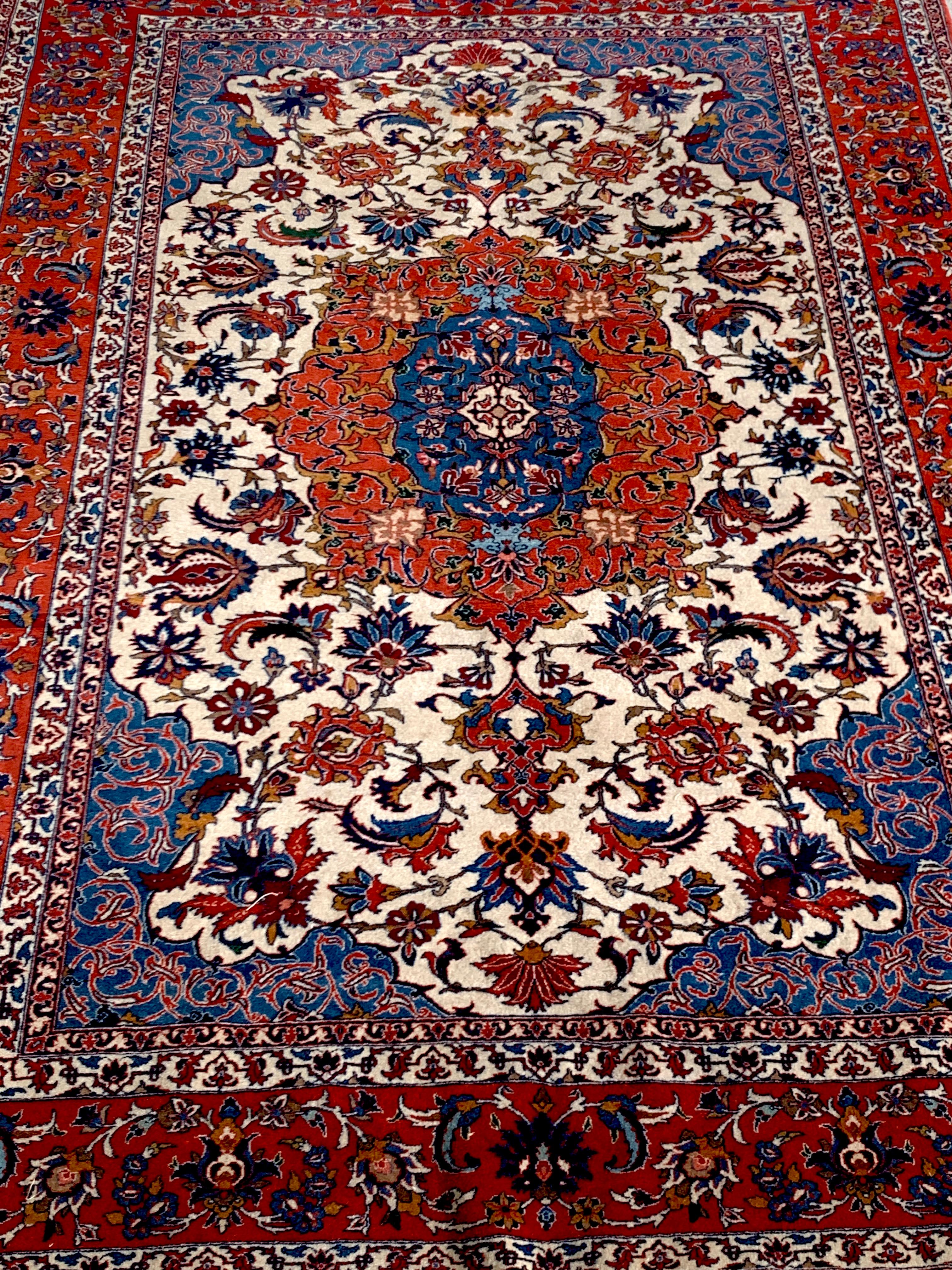 Semi Antique Kirman Rug For Sale 2