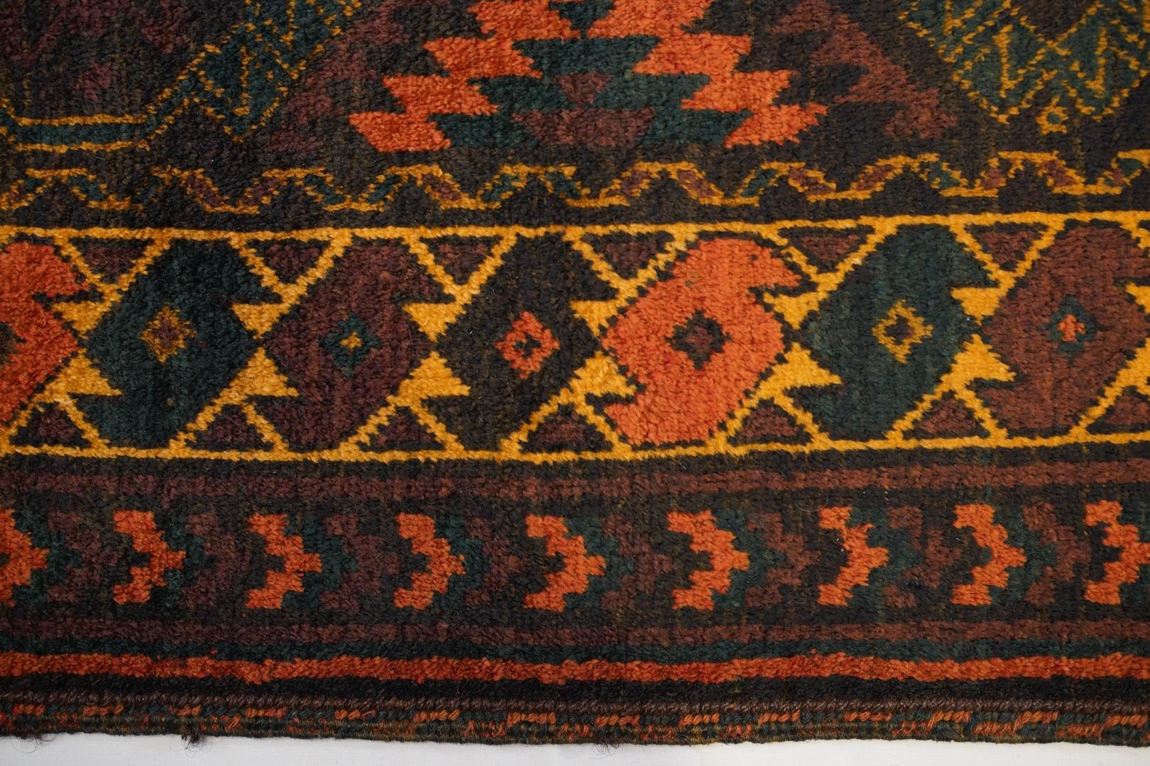 Semi antique Lambs wool with Goat hair Baluch For Sale 2