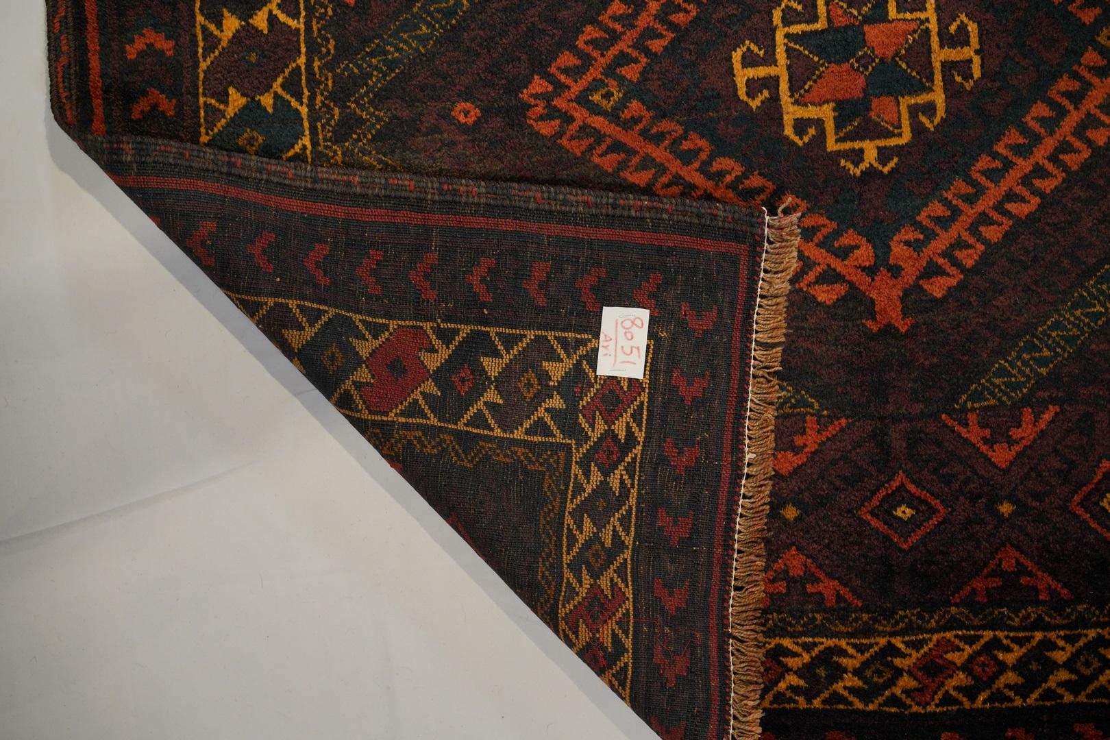 Semi antique Lambs wool with Goat hair Baluch For Sale 3