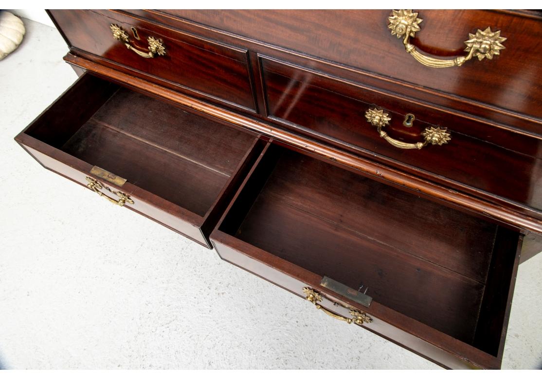 Semi Antique Mahogany Secretary On Chinese Chippendale Style Stand For Sale 8