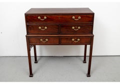 Semi Antique Mahogany Secretary On Chinese Chippendale Style Stand