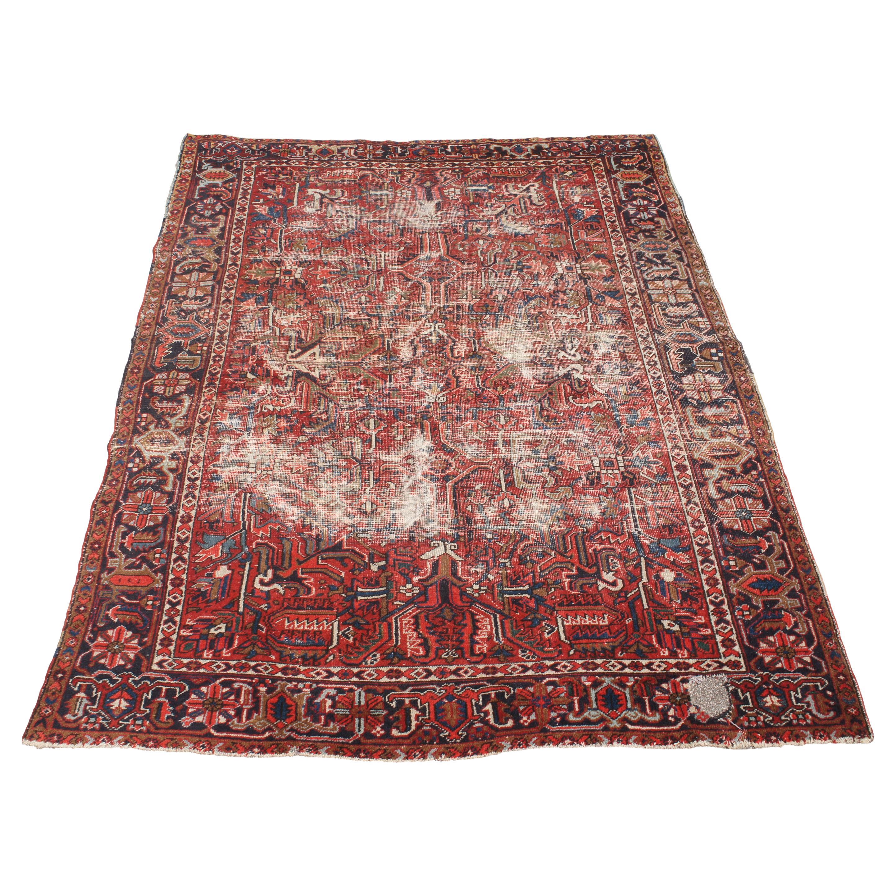 Semi Antique Oriental Hand Knotted Floral Wool Area Rug Carpet 8.5' x 11' For Sale