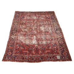 Tapis de laine florale orientale nouée à la main Semi Antique 8.5' x 11'