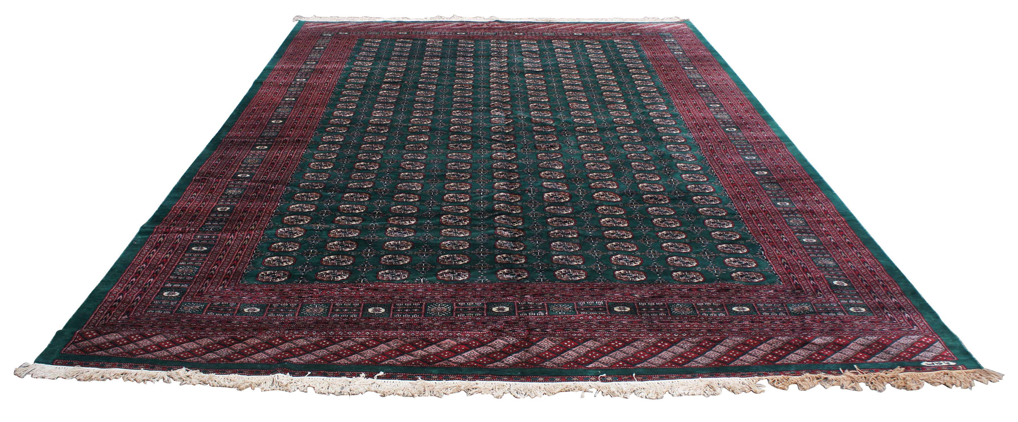 green bokhara rug