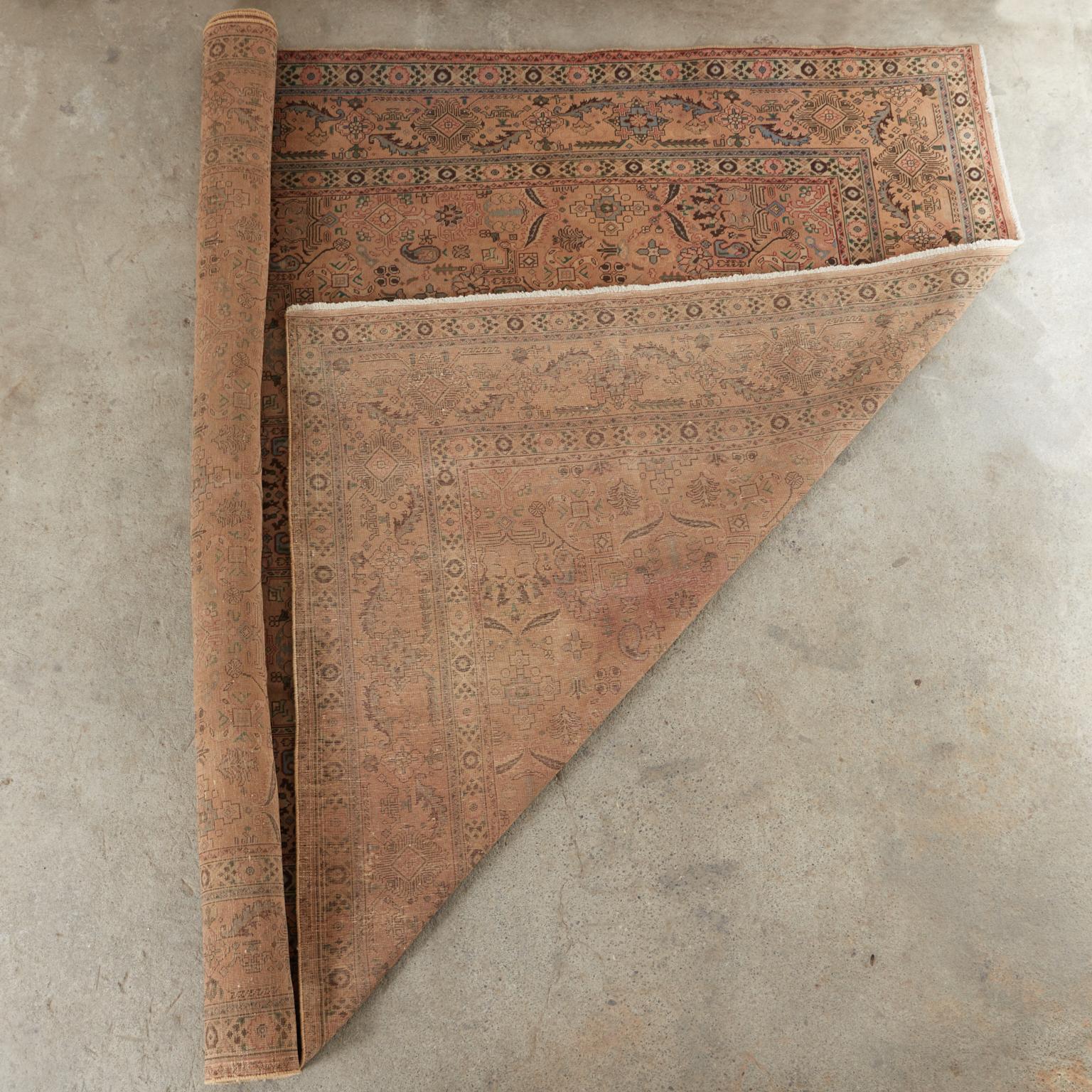 Semi Antique Persian Art Nouveau Tabriz Rug For Sale 14