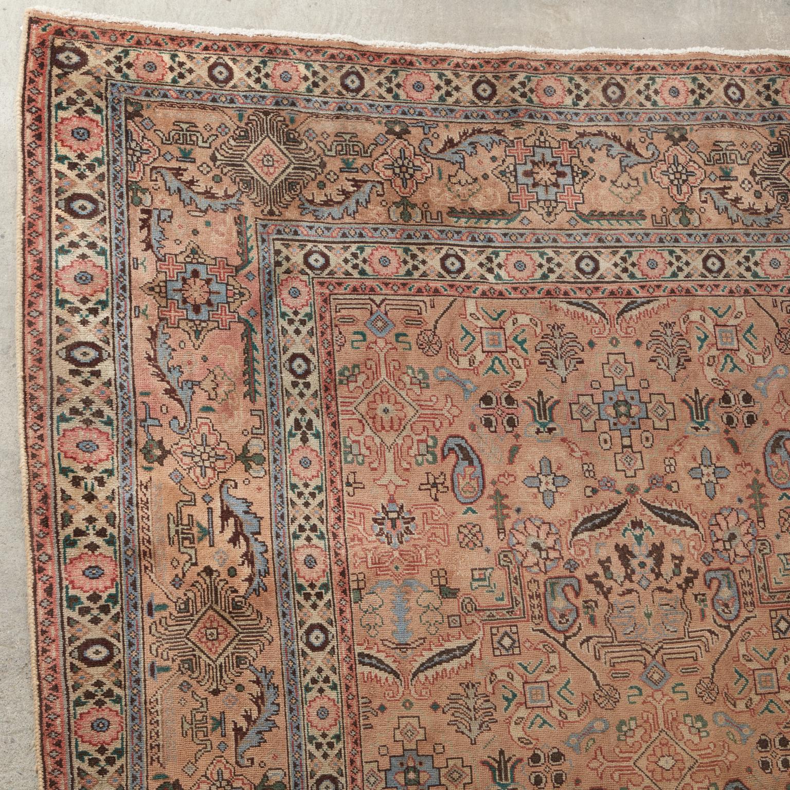 Semi antiker persischer Jugendstil-Tabriz-Teppich (Art nouveau) im Angebot
