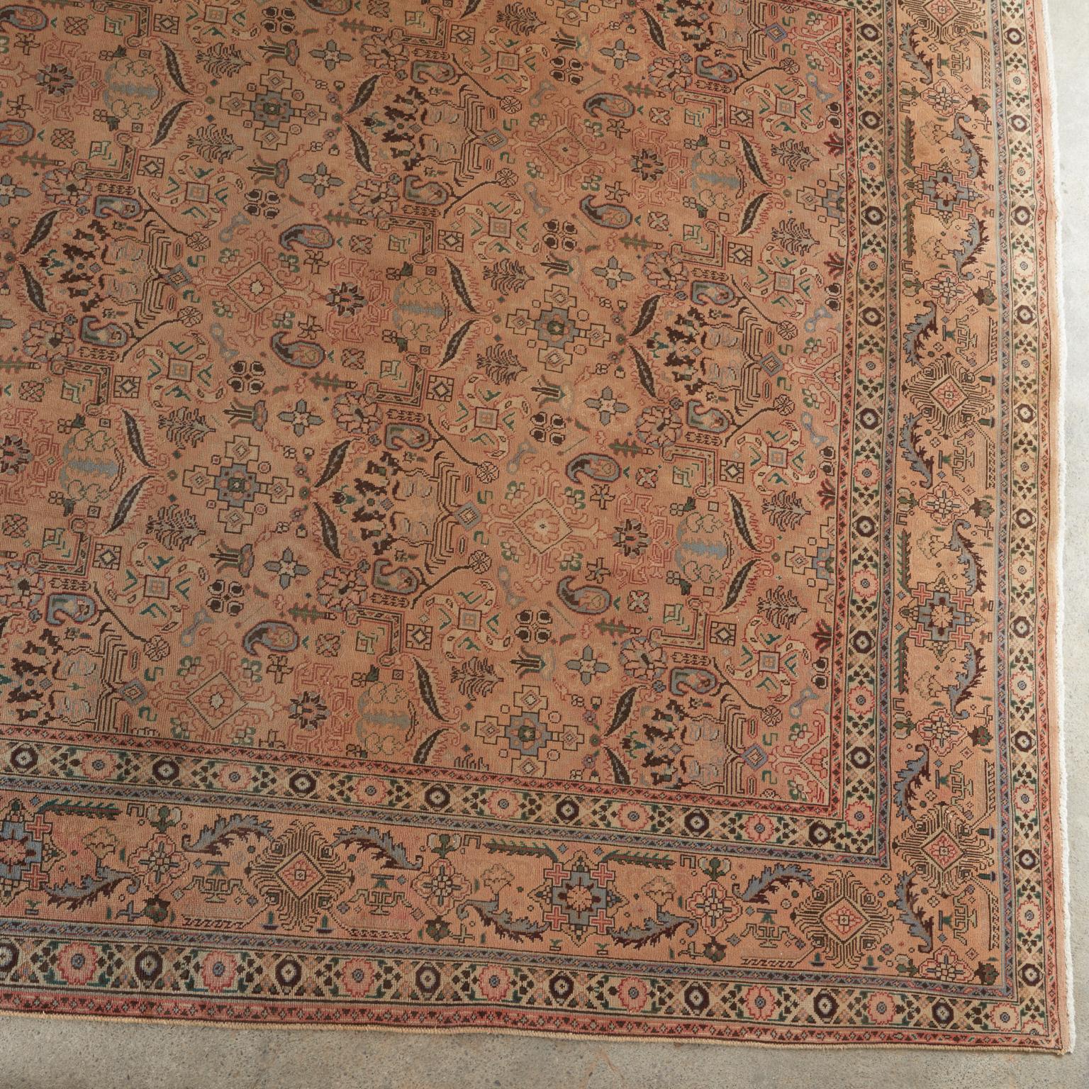 Semi antiker persischer Jugendstil-Tabriz-Teppich (Persisch) im Angebot