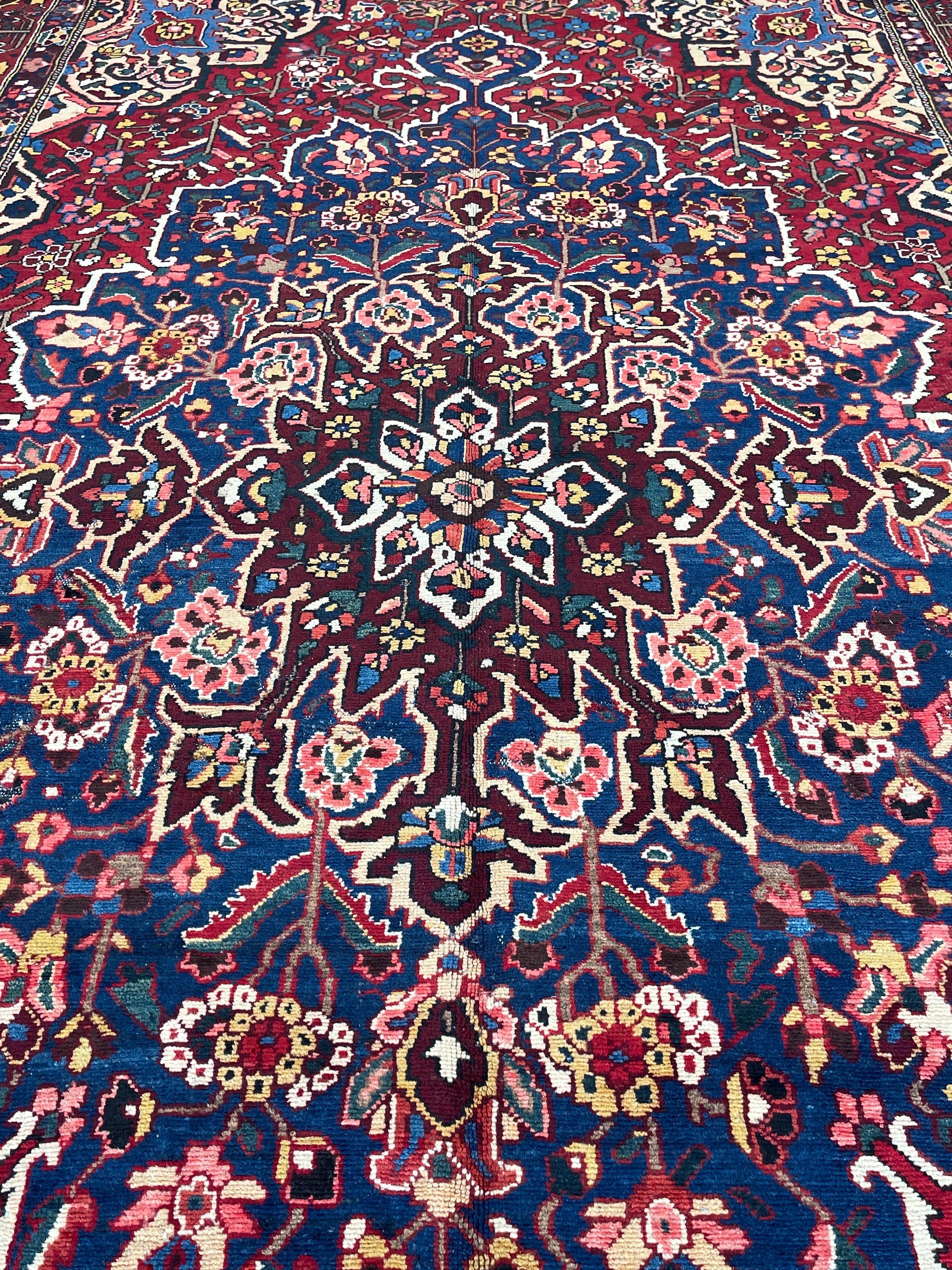 Hand-Knotted Semi Antique Persian Bakhtiari  For Sale