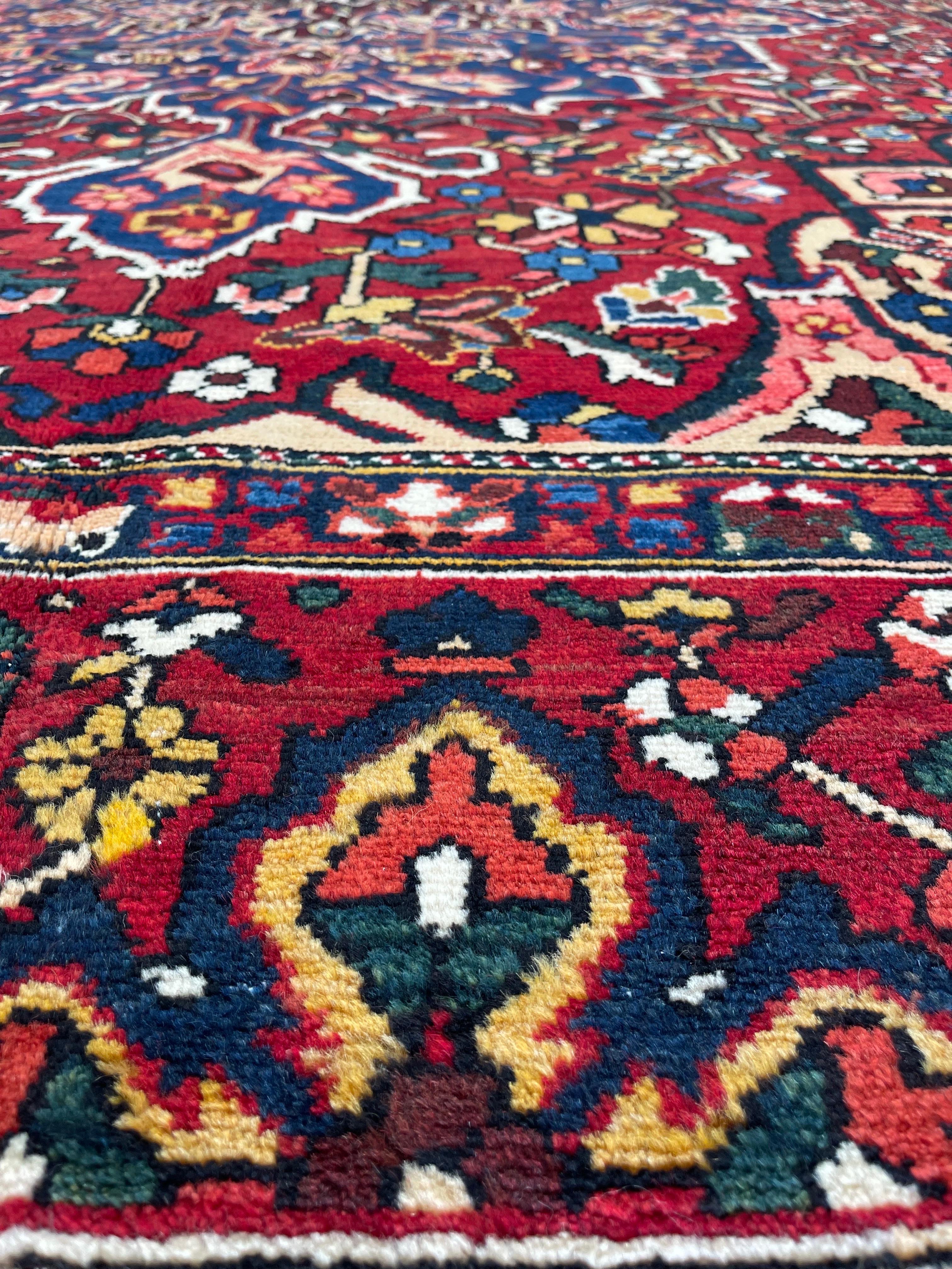 Wool Semi Antique Persian Bakhtiari  For Sale