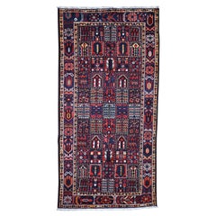 Semi Antique Persian Bakhtiari Garden Design Wide Runner Hand-Knotted Oriental R