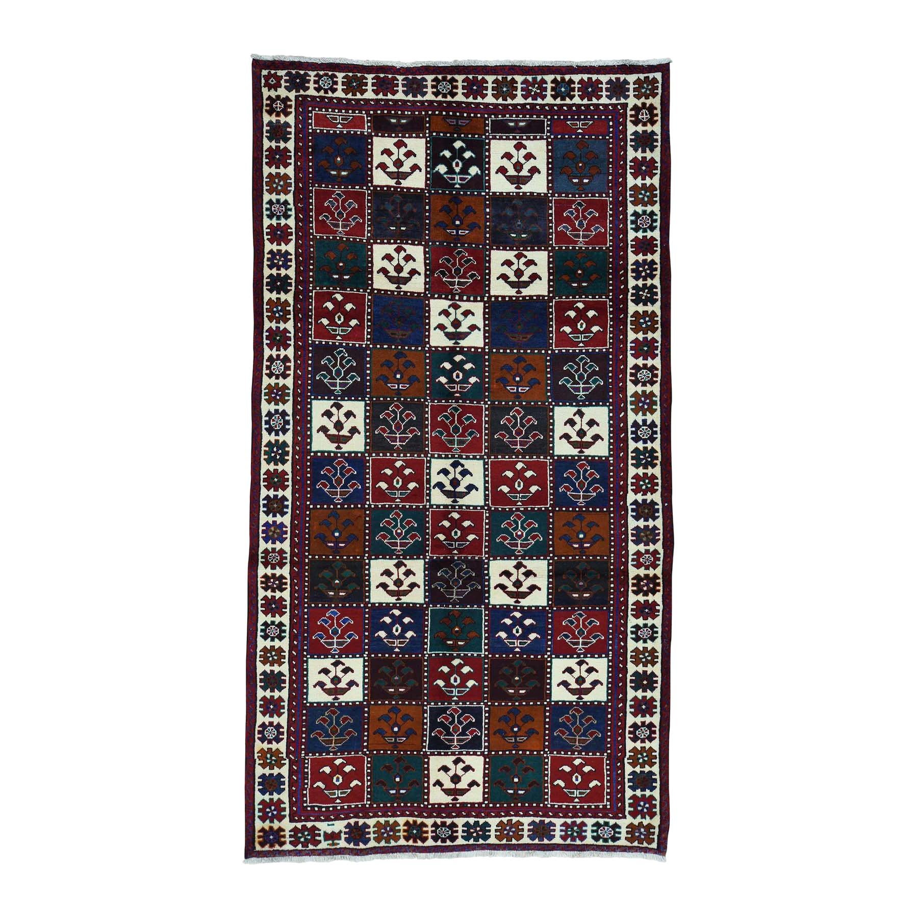 On Clearance Semi Antique Persian Bakhtiari Wide Runner Hand-Knotted Rug
