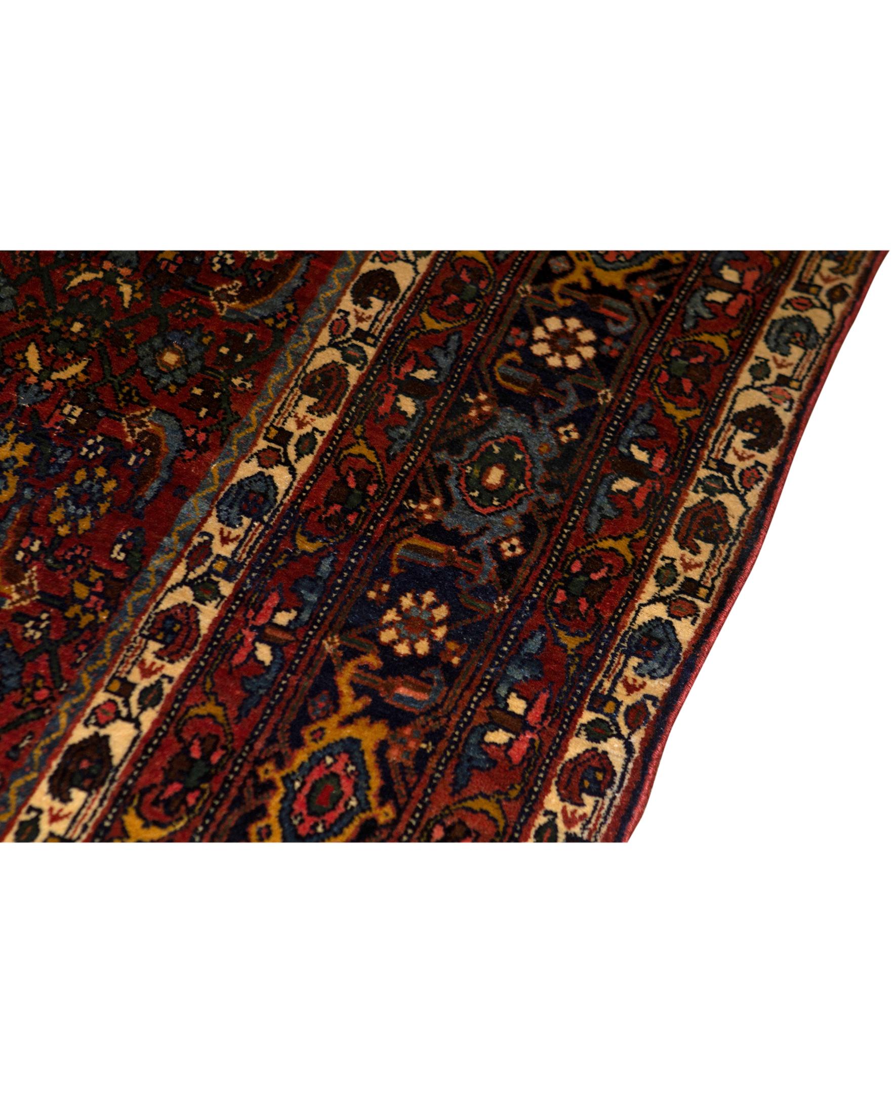 Traditional Handwoven Luxury Semi Antique Persian Wool Multi. Size: 8'-4