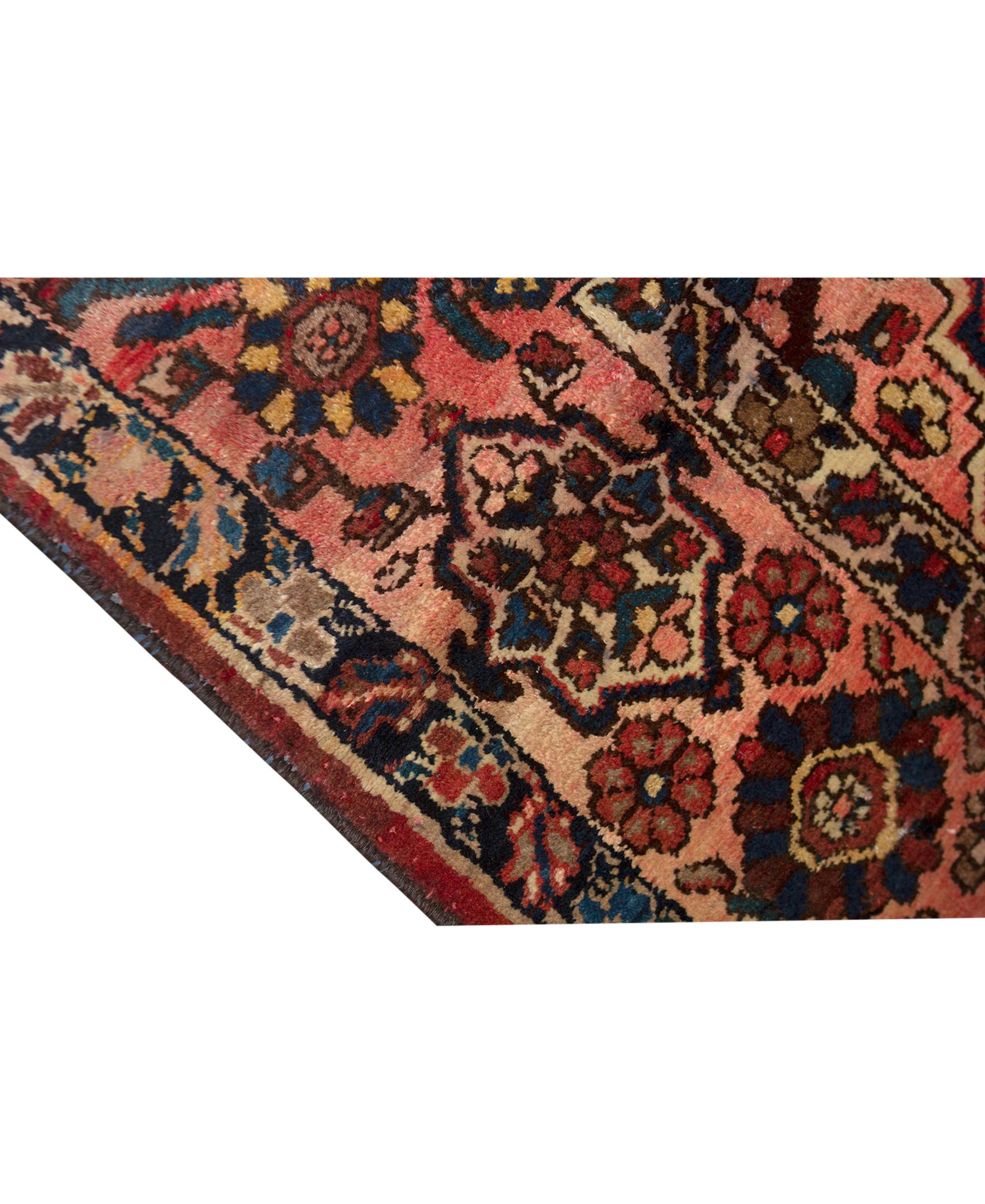 Traditional Handwoven Luxury Semi Antique Persian Wool Red. Size: 7'-7