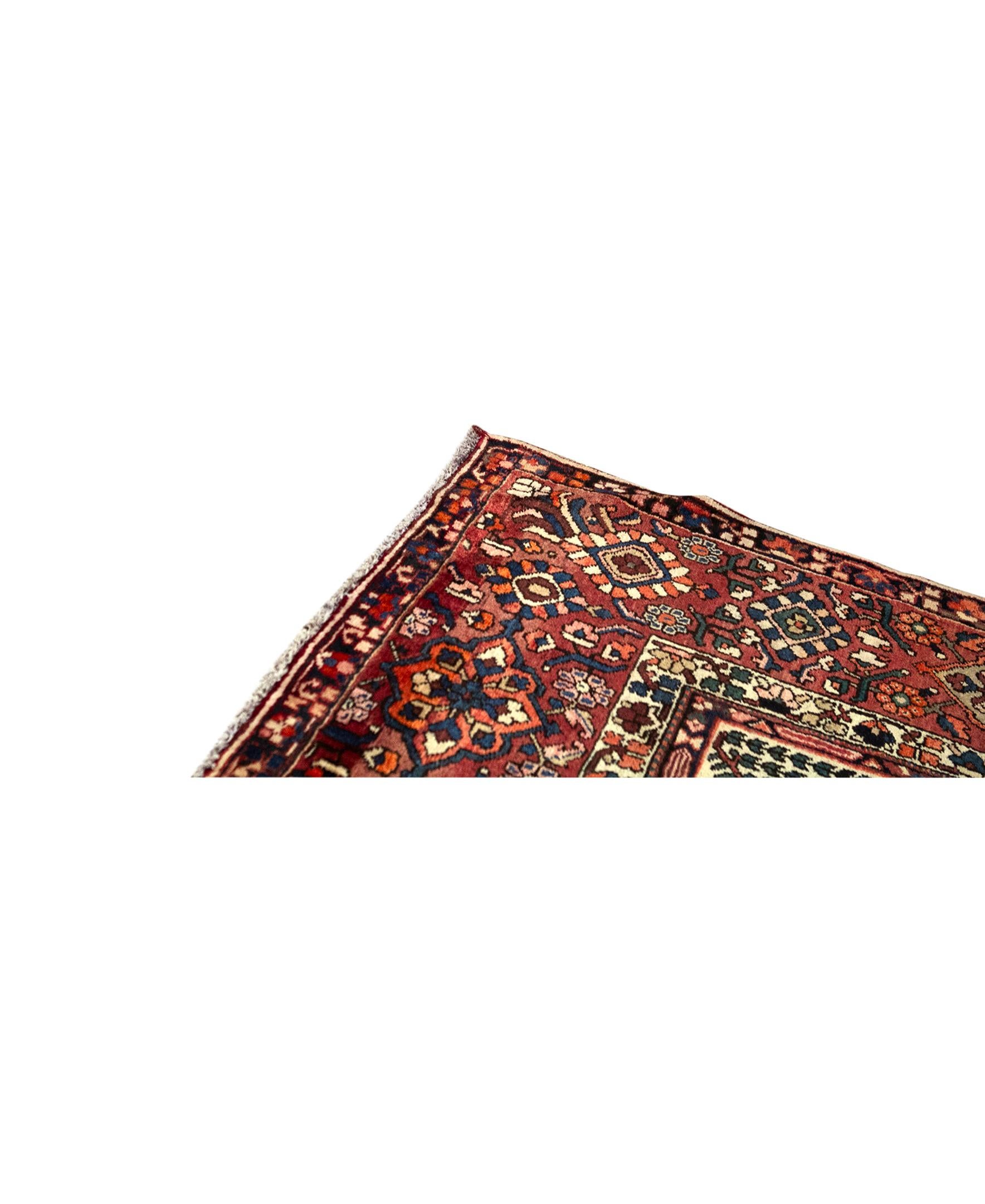 Traditional Handwoven Luxury Semi Antique Persian Wool Multi / Red. Size: 8'-8