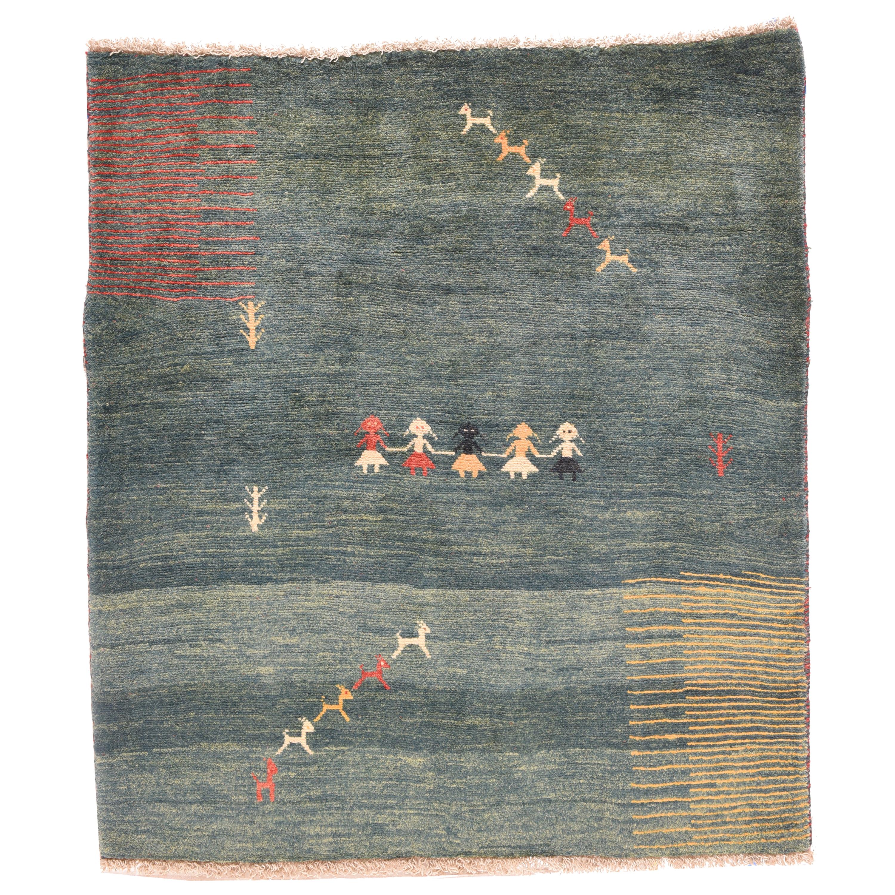 Modern Persian Gabbeh Rug For Sale at 1stDibs