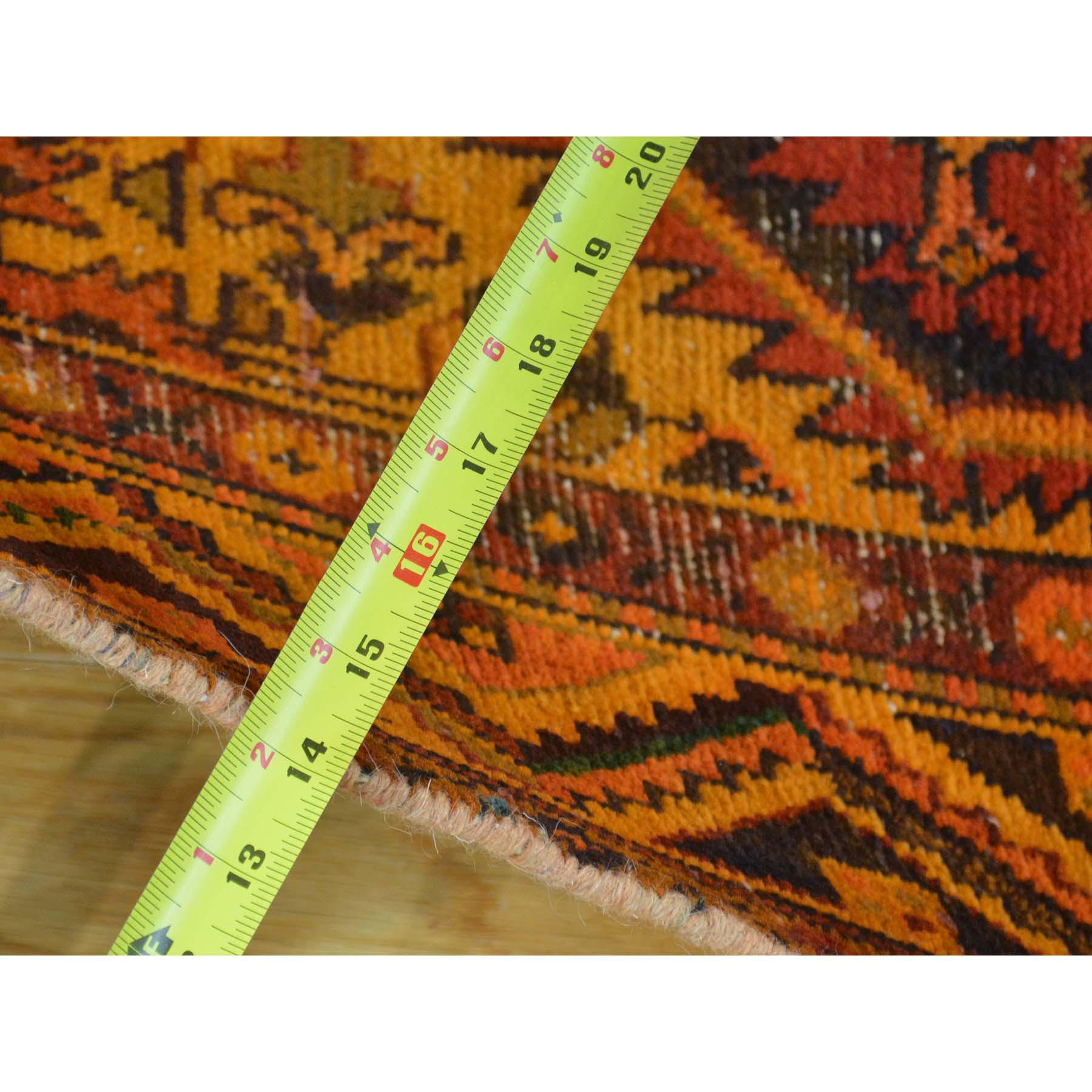 Medieval Semi Antique Persian Hamadan Wide Runner Overdyed Vintage Rug