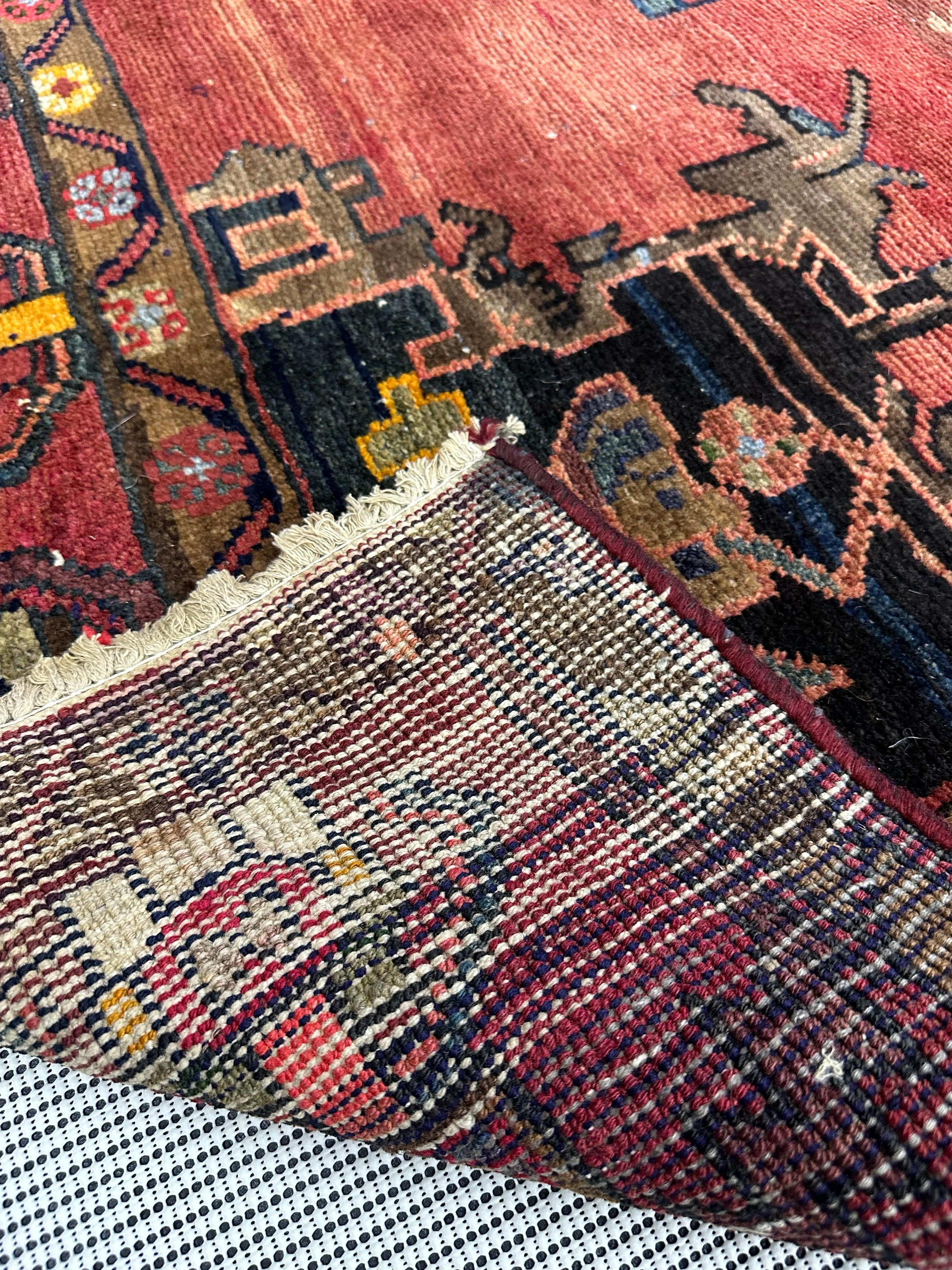 Tappeto Runner in lana semi antico persiano annodato a mano Grand Oversize in vendita 3