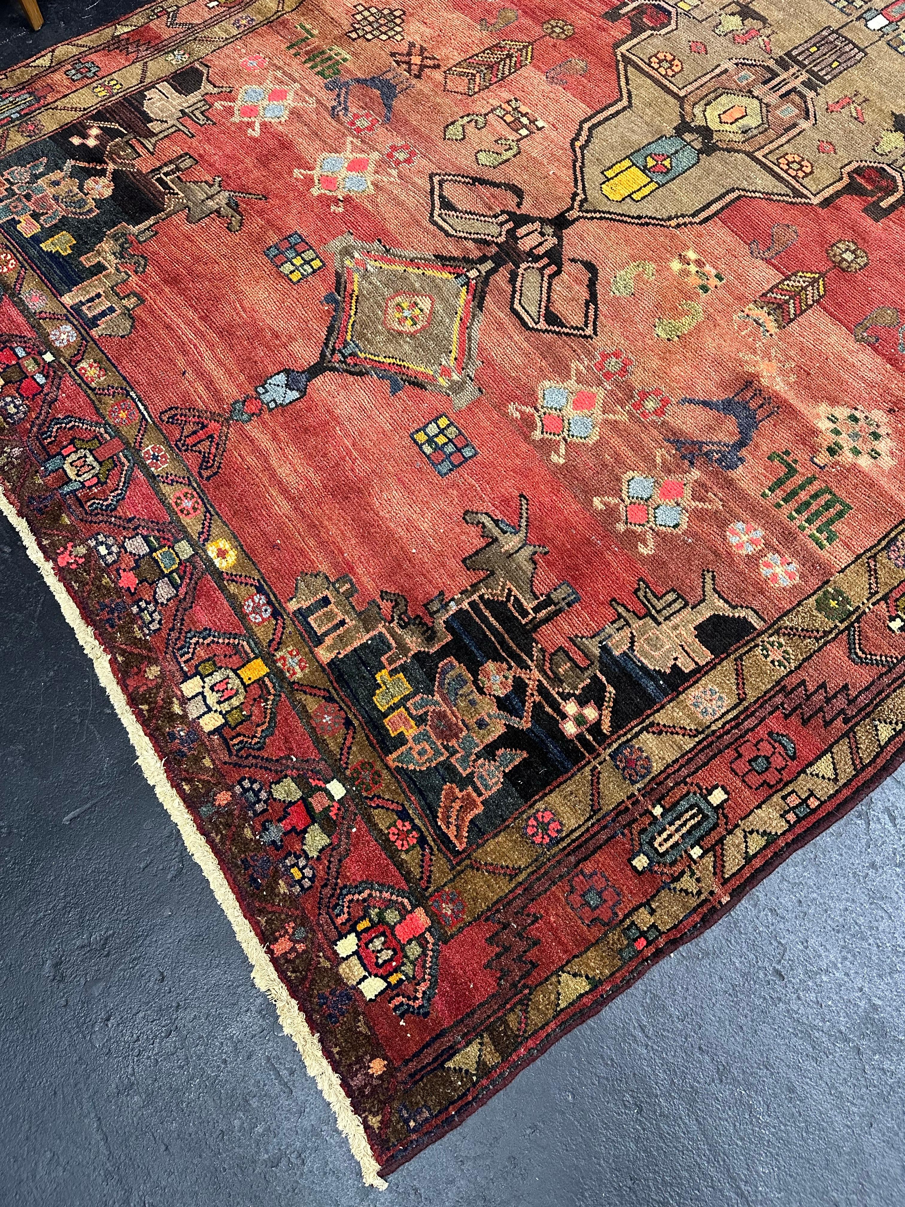 Tappeto Runner in lana semi antico persiano annodato a mano Grand Oversize in vendita 1