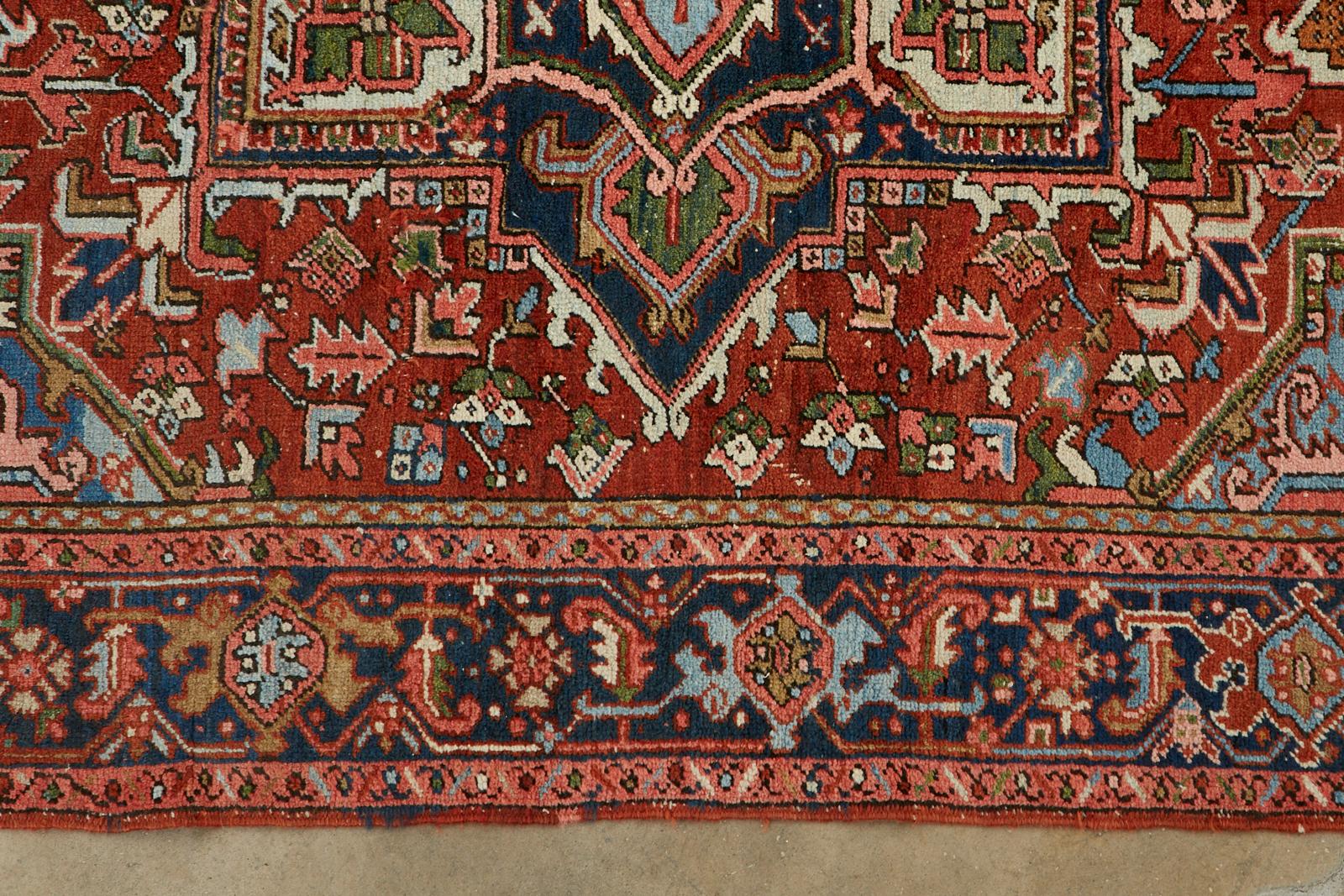 Semi Antique Persian Heriz Carpet For Sale 3