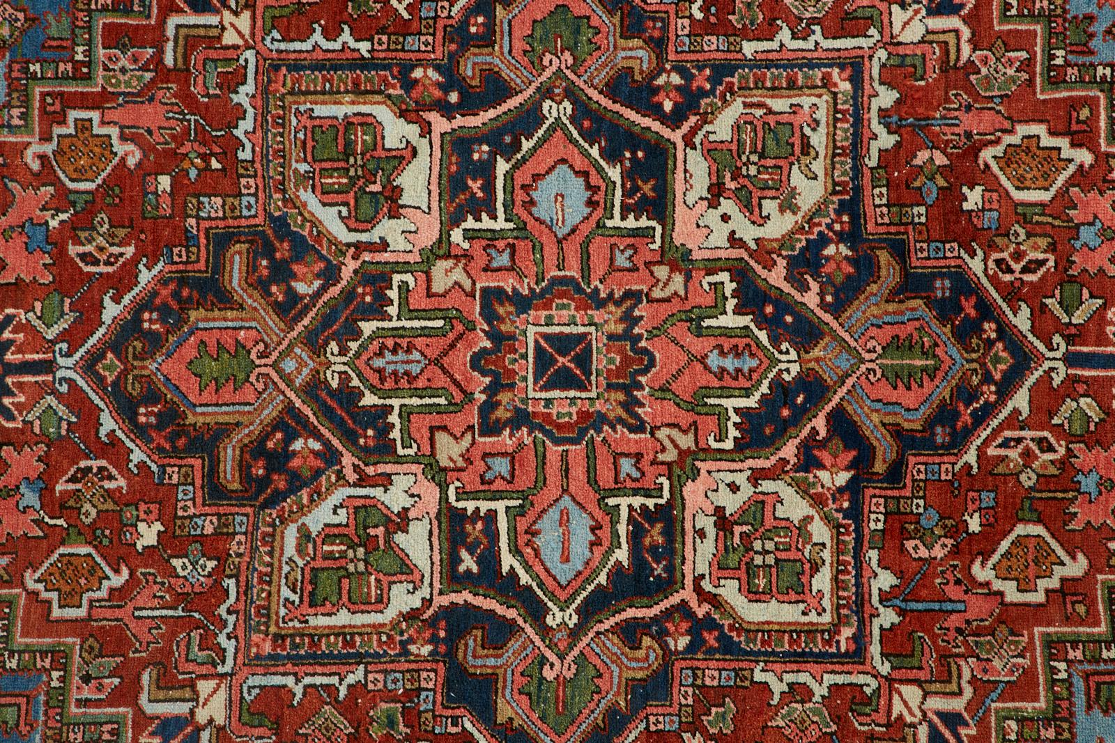 Semi Antique Persian Heriz Carpet For Sale 4