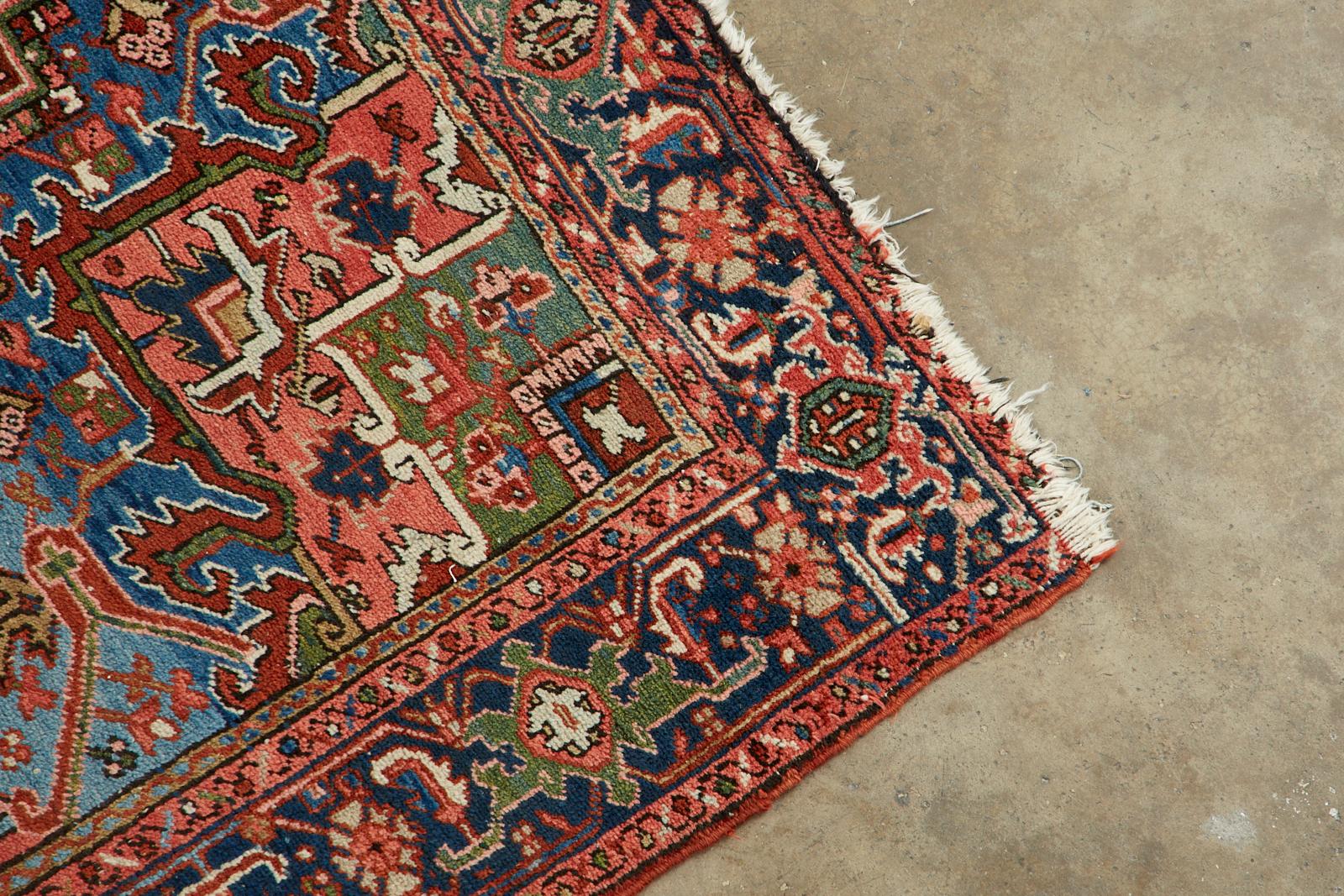Semi Antique Persian Heriz Carpet For Sale 9