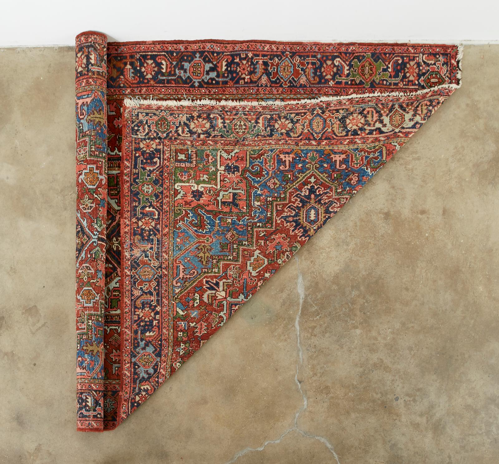 Semi Antique Persian Heriz Carpet For Sale 10
