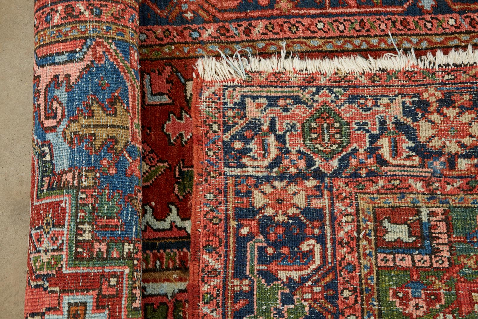 Semi Antique Persian Heriz Carpet For Sale 11