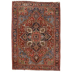 Semi Vintage Persian Heriz Carpet