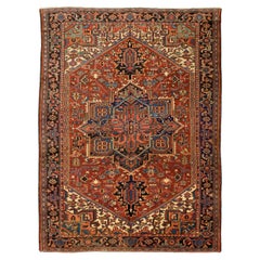 Semi-Antique Persian Heriz Carpet