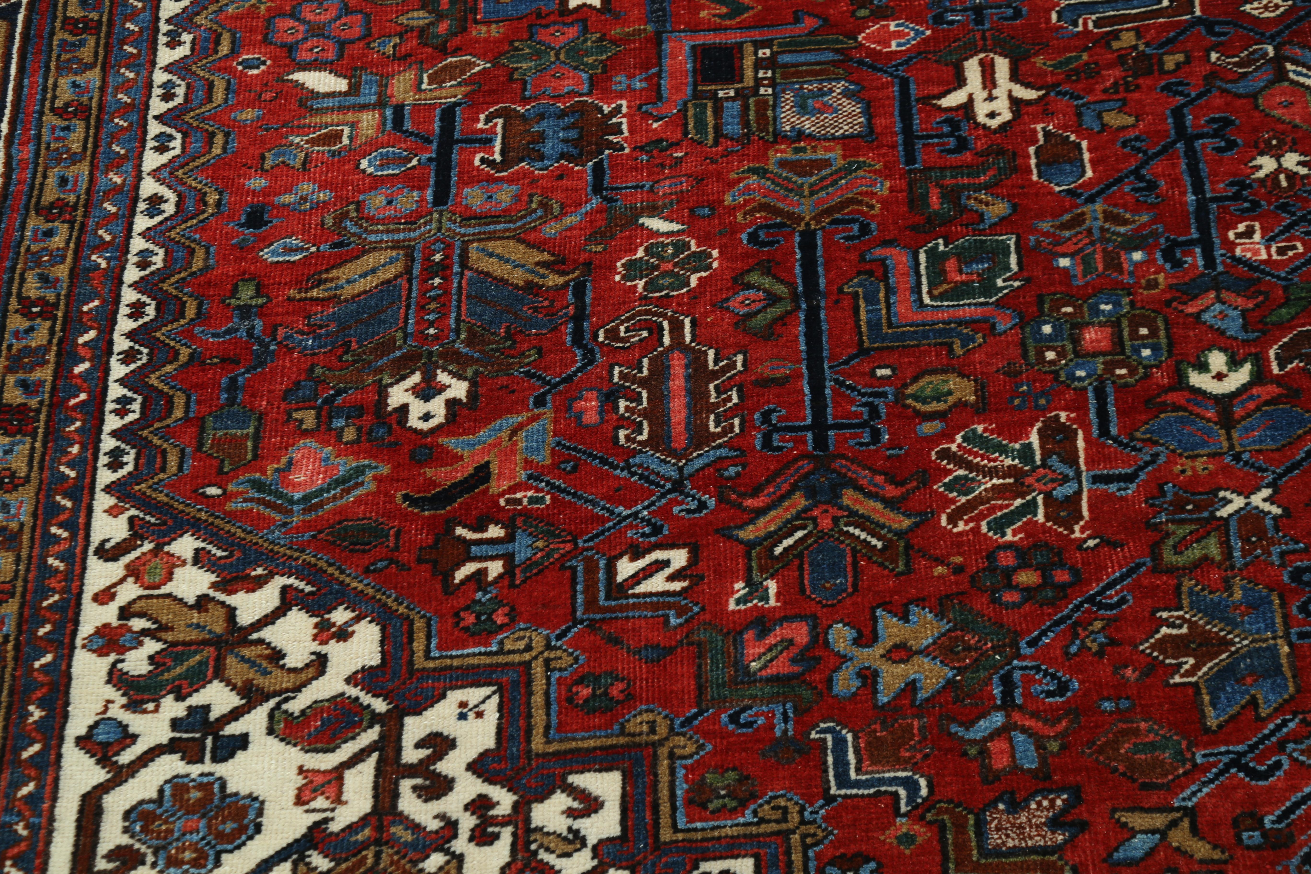 20th Century Semi Antique Persian Heriz Rug  For Sale