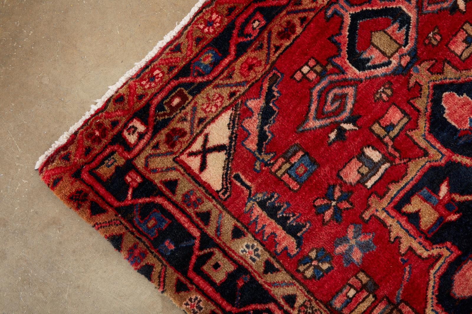 Semi Antique Persian Heriz Tribal Design Runner For Sale 4