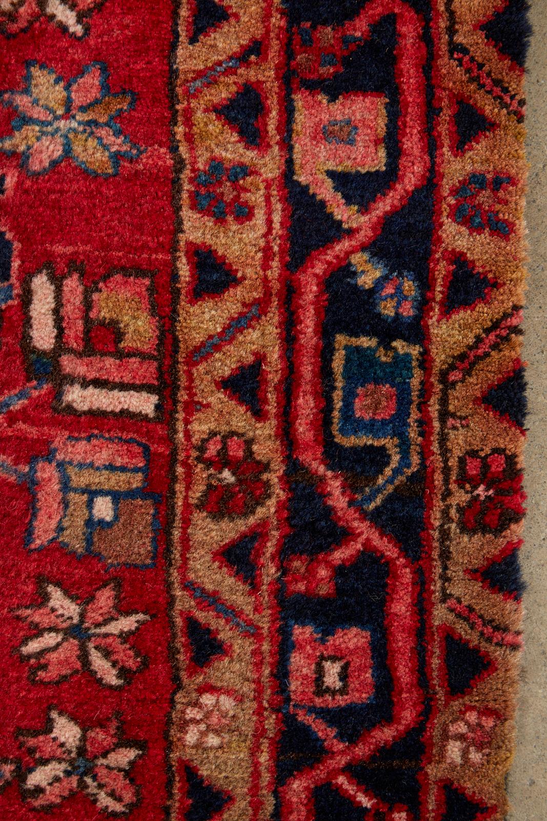 Semi Antique Persian Heriz Tribal Design Runner For Sale 5