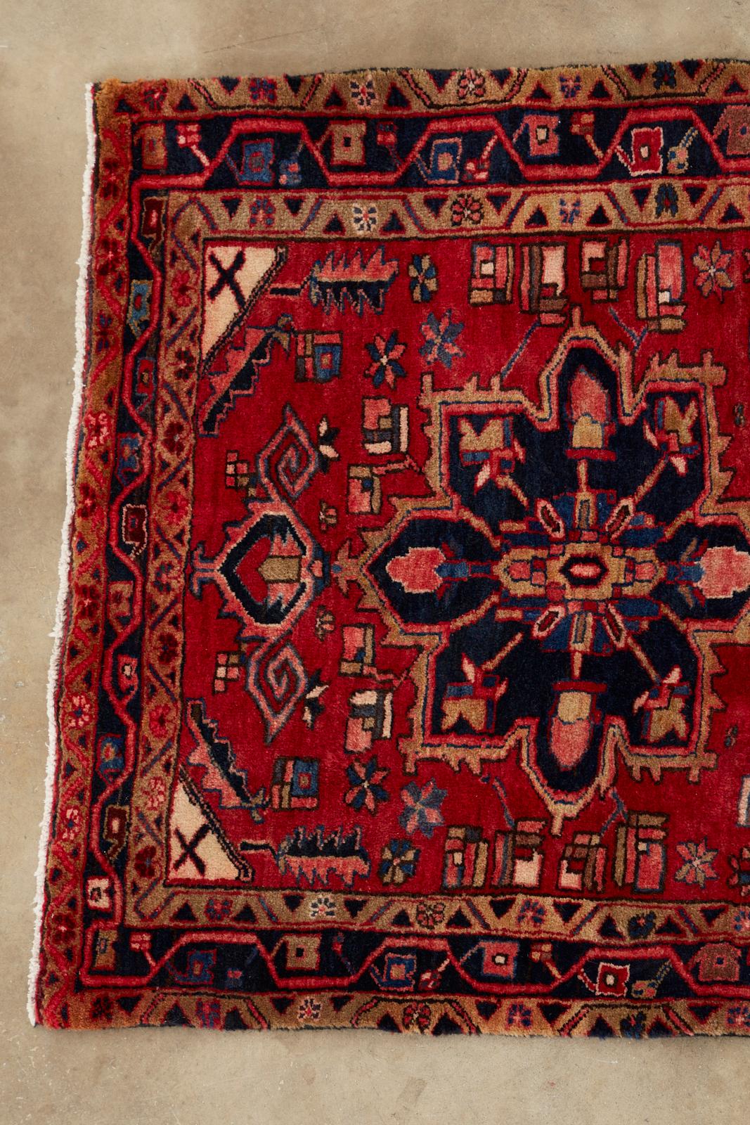 Semi Antique Persian Heriz Tribal Design Runner In Good Condition For Sale In Rio Vista, CA